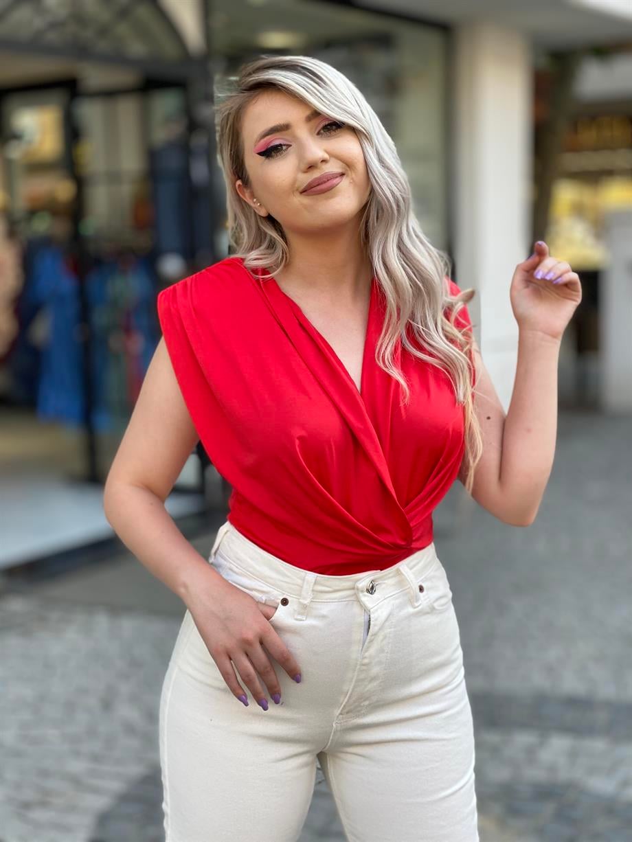 Tasarım Kırmızı Bodysuit 