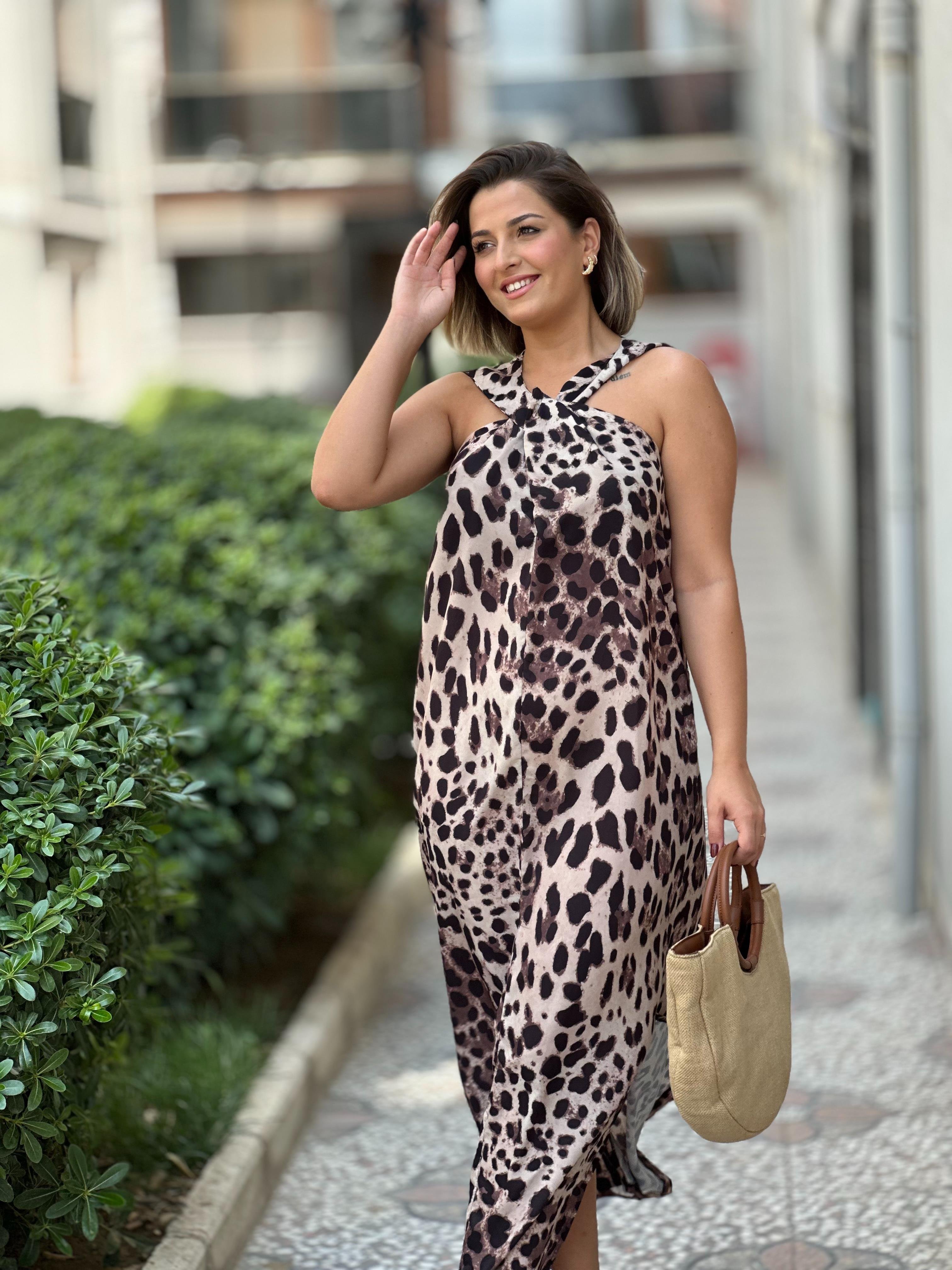 Tasarım Leopar Elbise