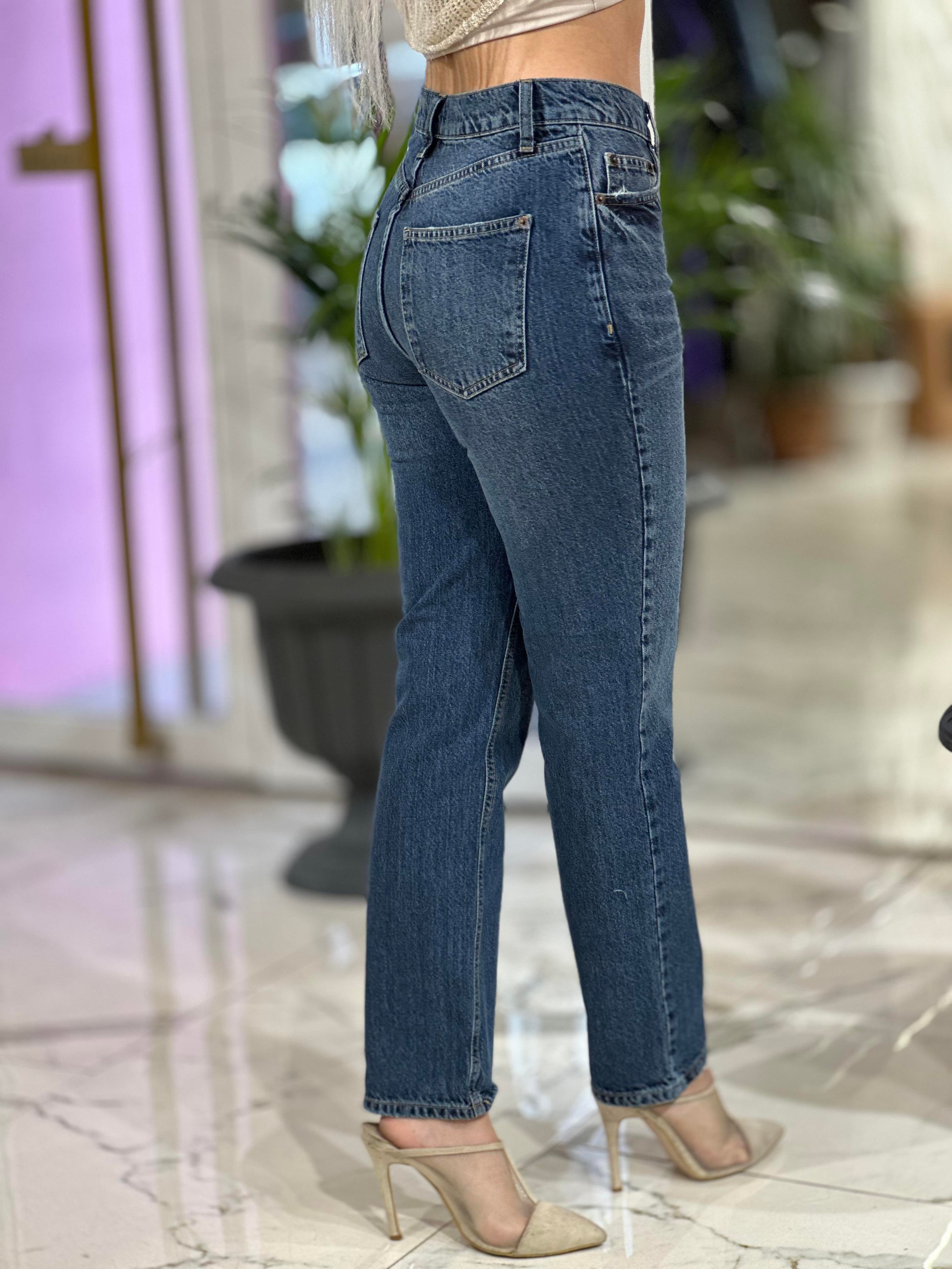 Taşlanmış Mom Jean 