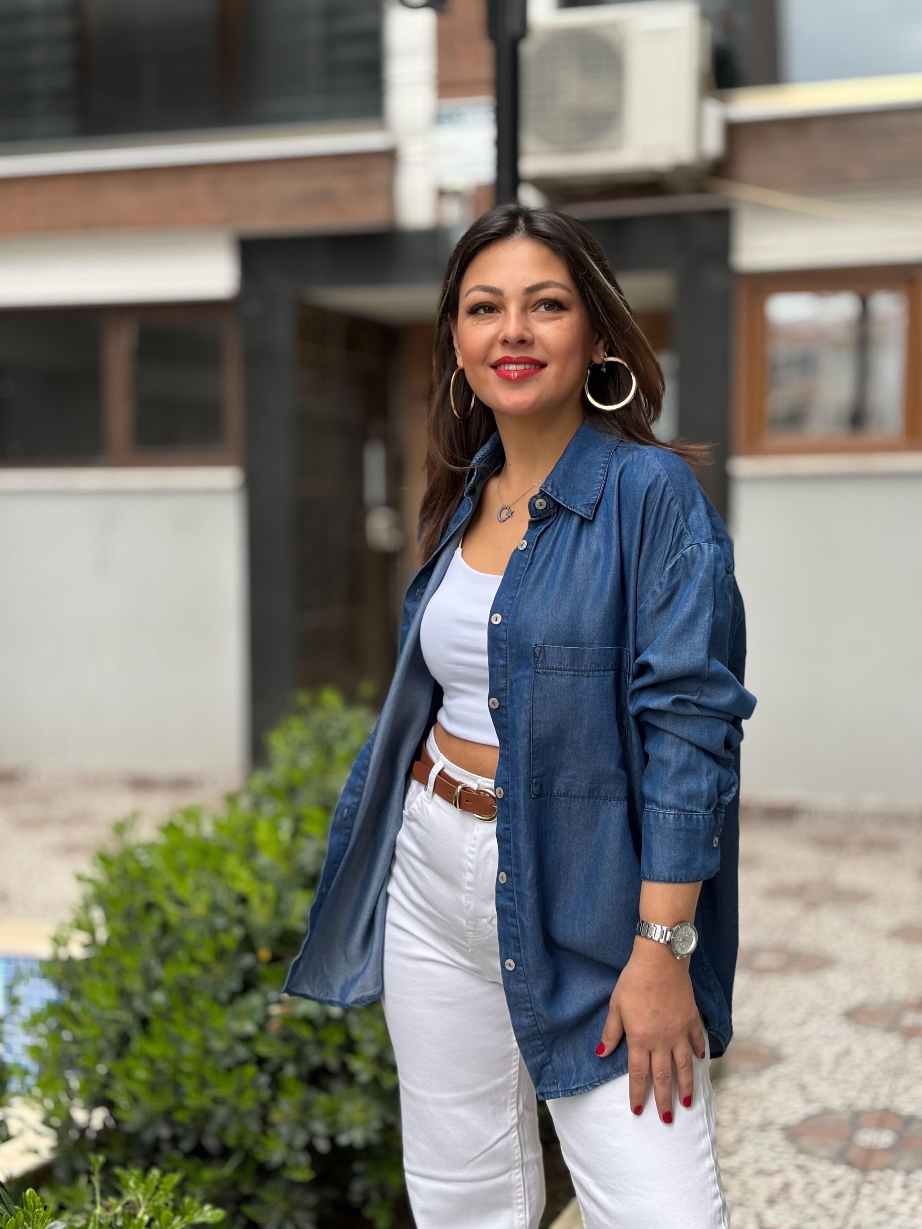 Tensel Kumaş Jean Gömlek 