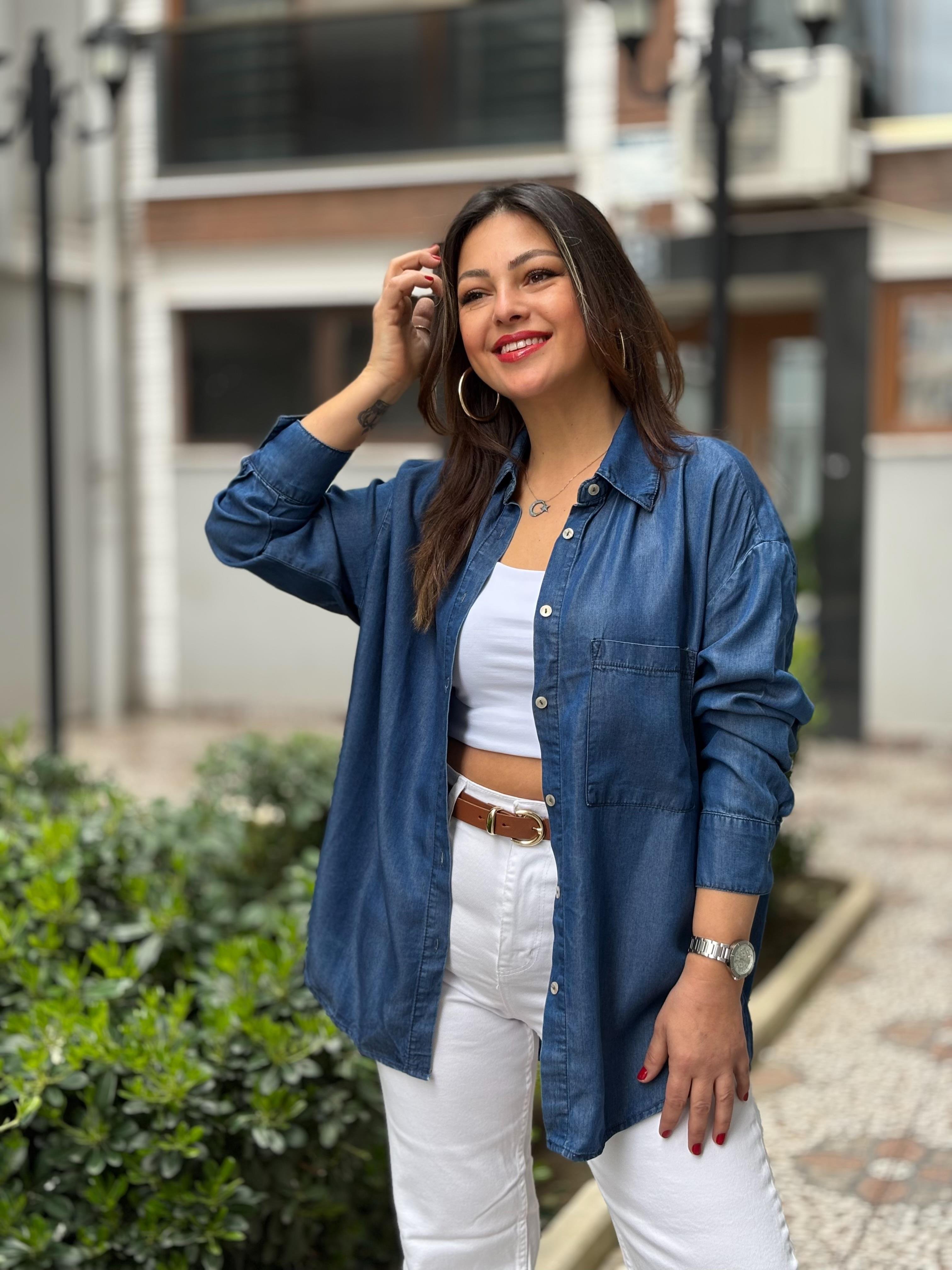 Tensel Kumaş Jean Gömlek 