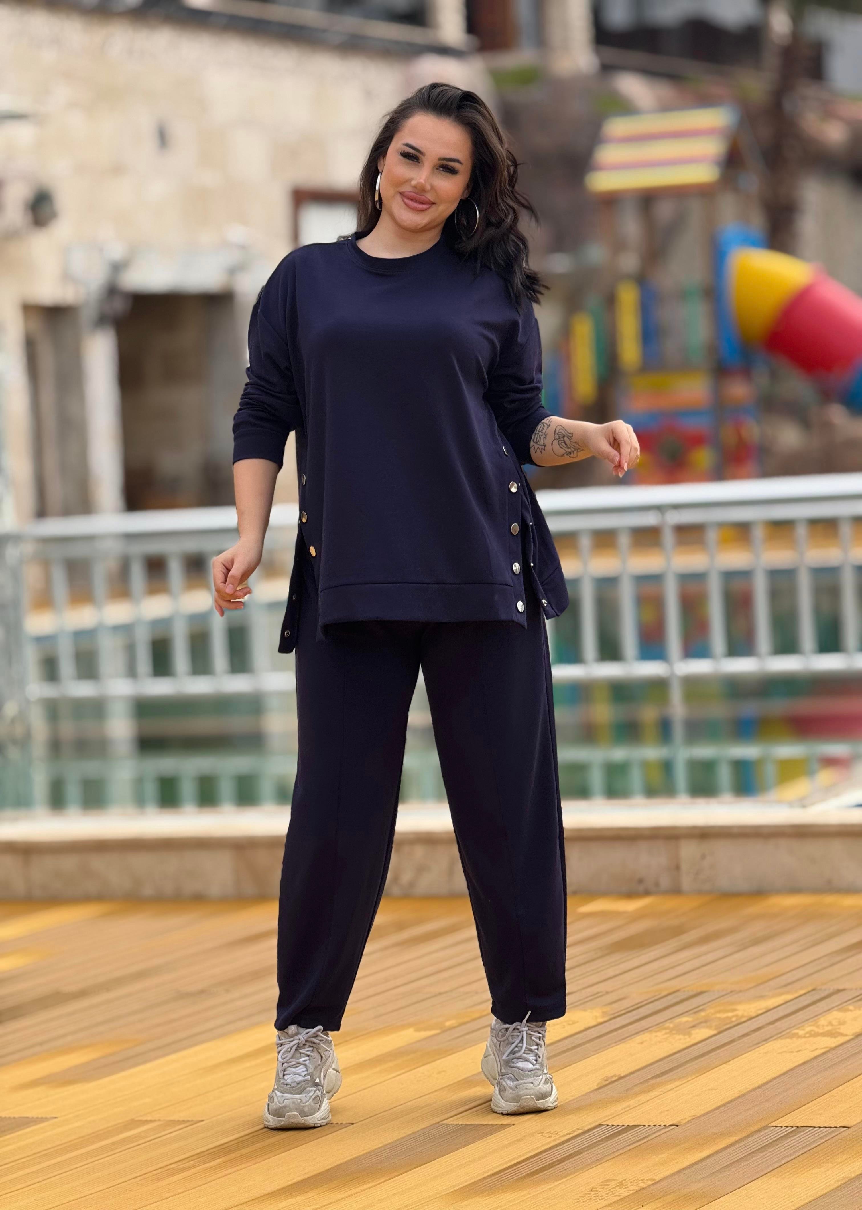 Veronika Çıt Çıtlı Takım Lacivert 