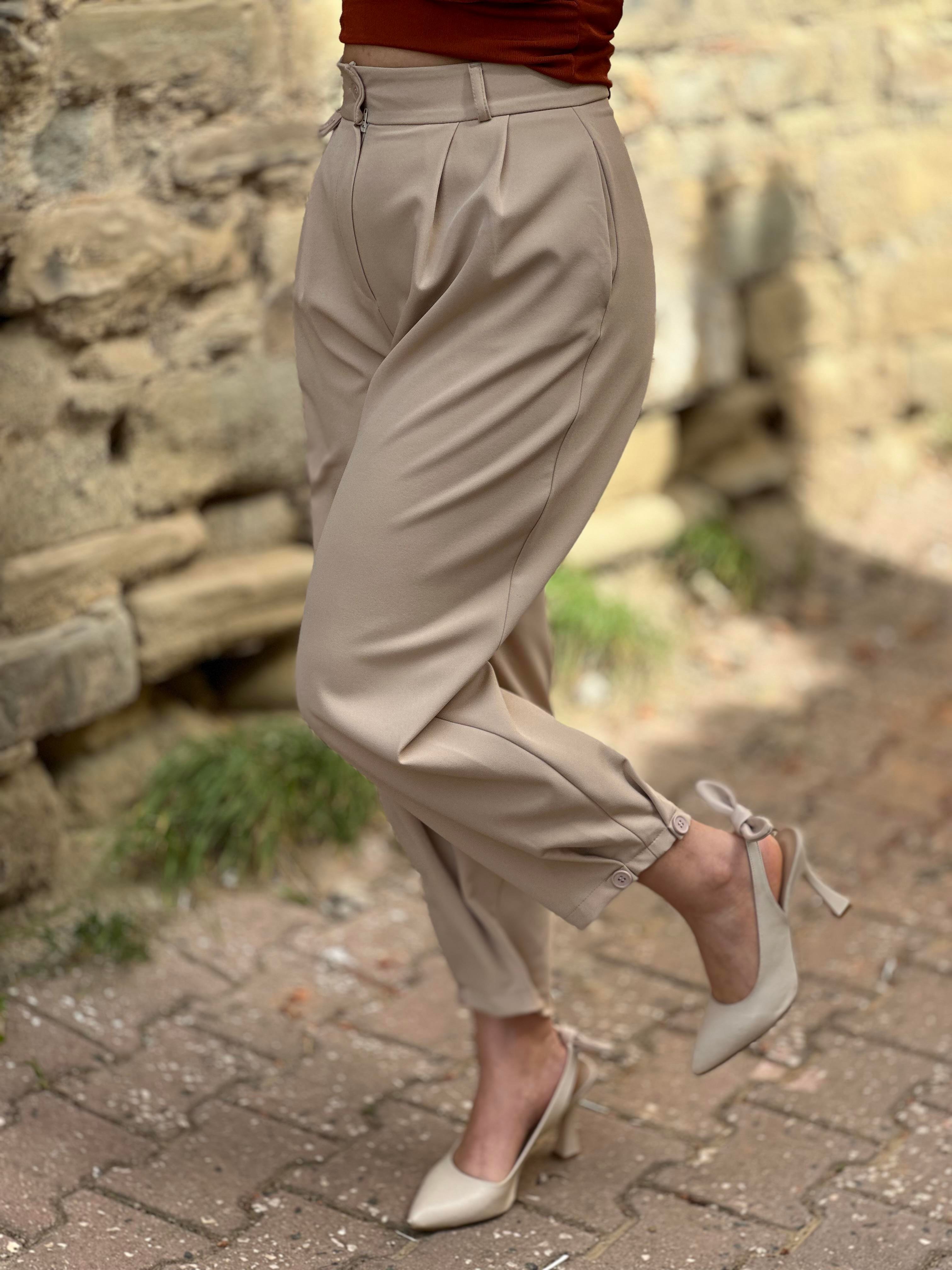 Vizon Paça Düğmeli Pantalon 