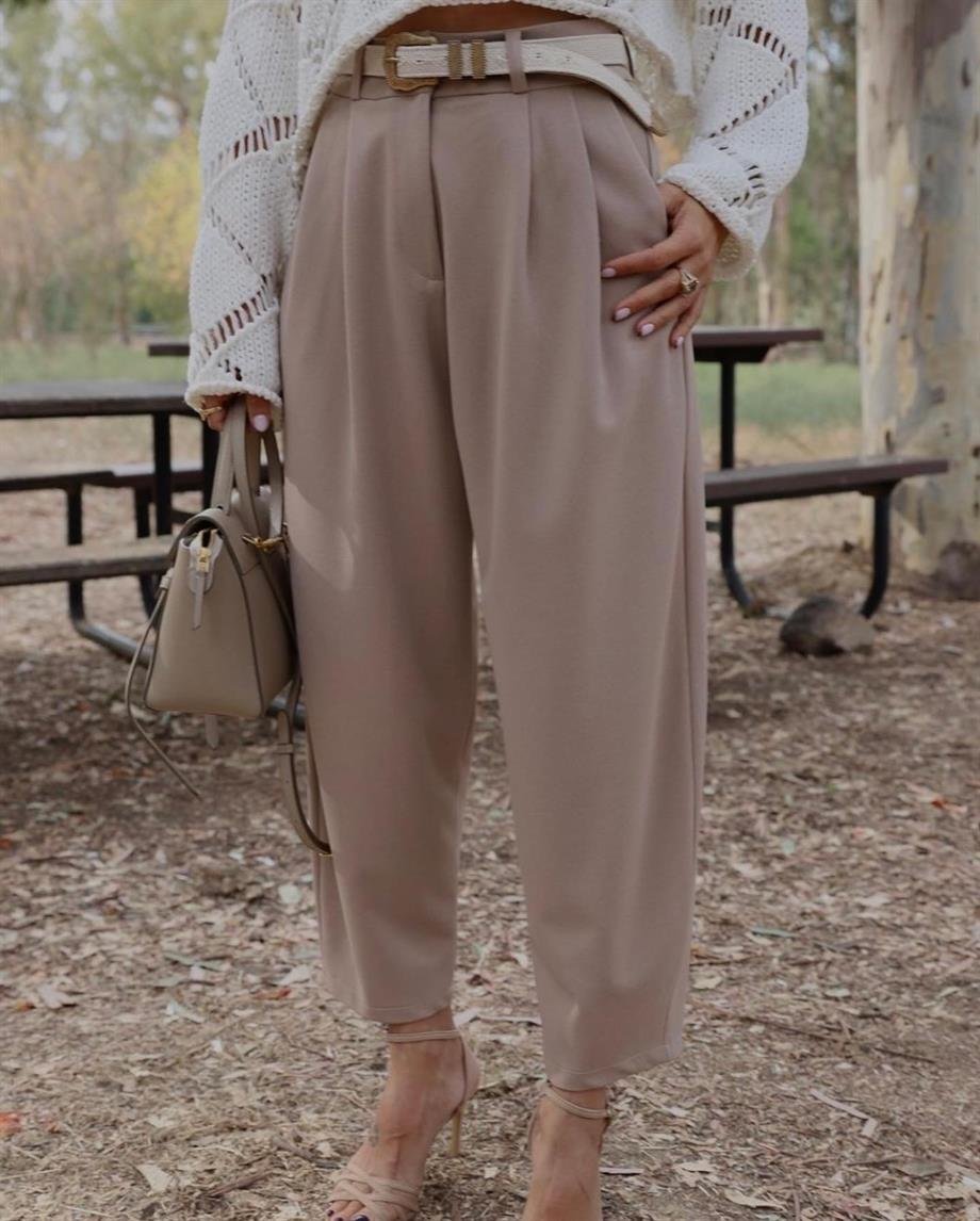 Vizon Pileli Şalvar Pantalon