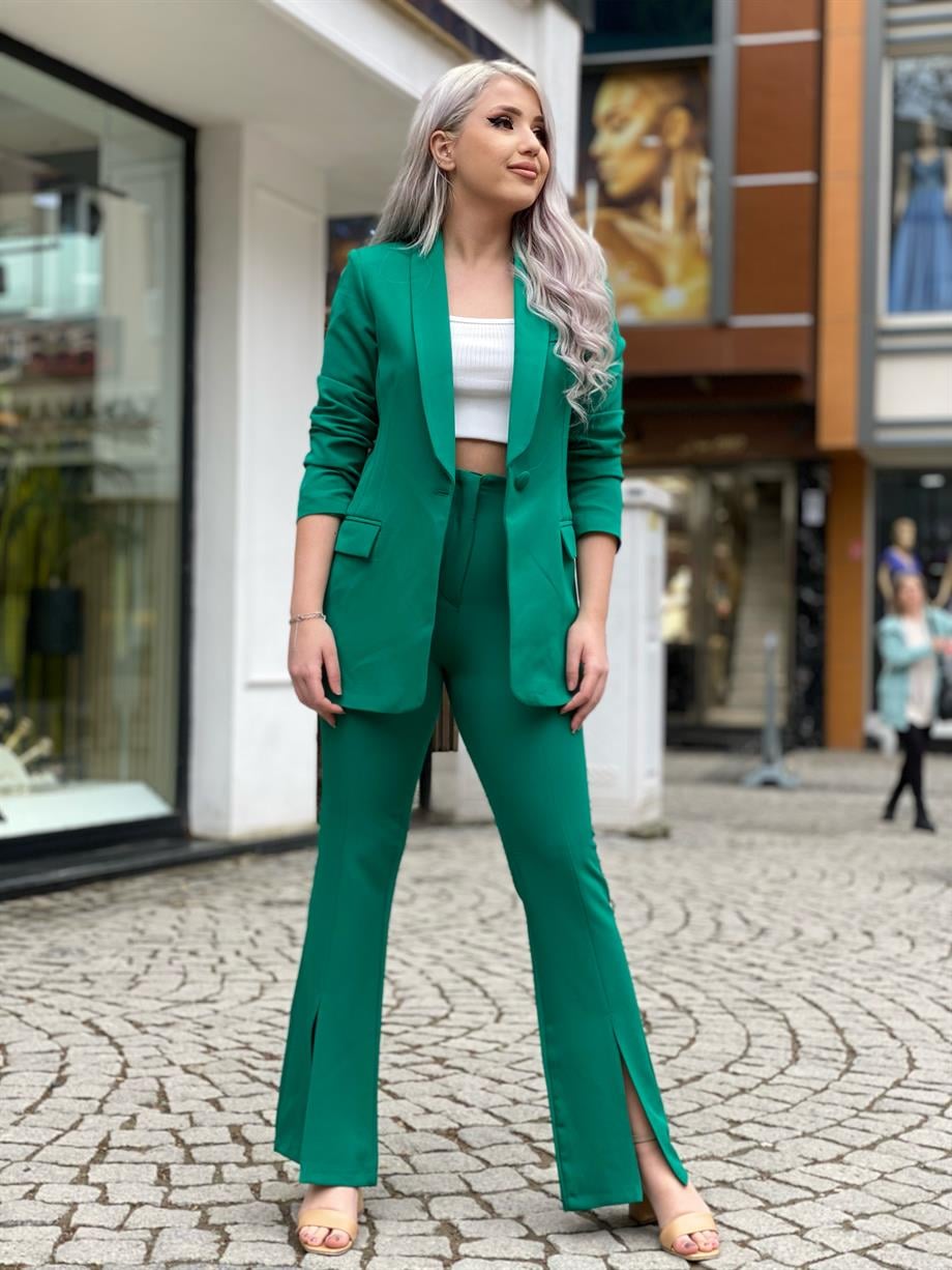 Yeşil Ceket Pantalon Takım 