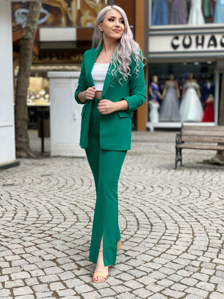 Yeşil Ceket Pantalon Takım 