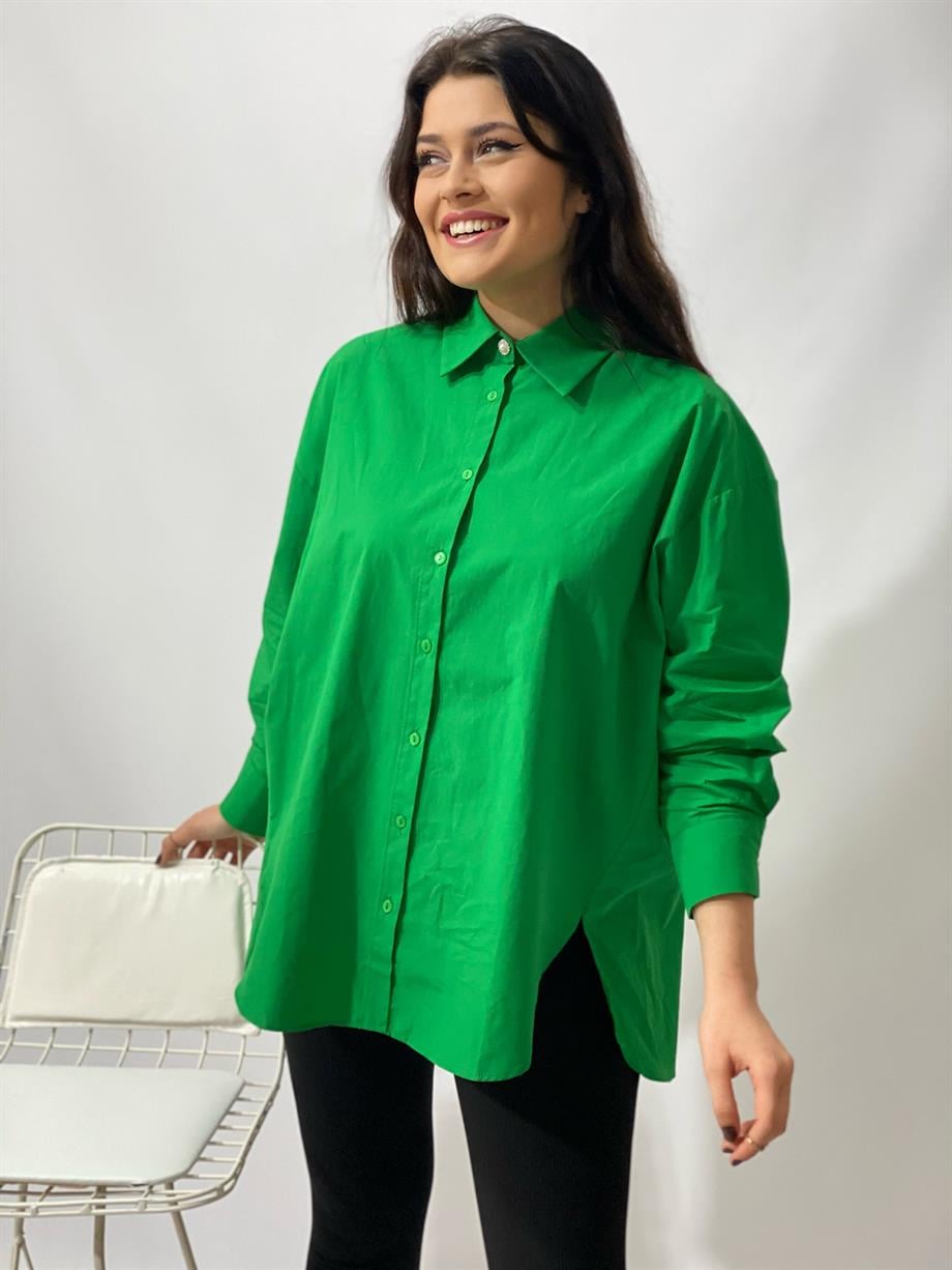 Yeşil Oversize Gömlek