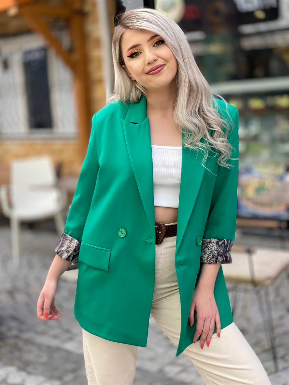 Yeşil Oversize Kalıp Ceket