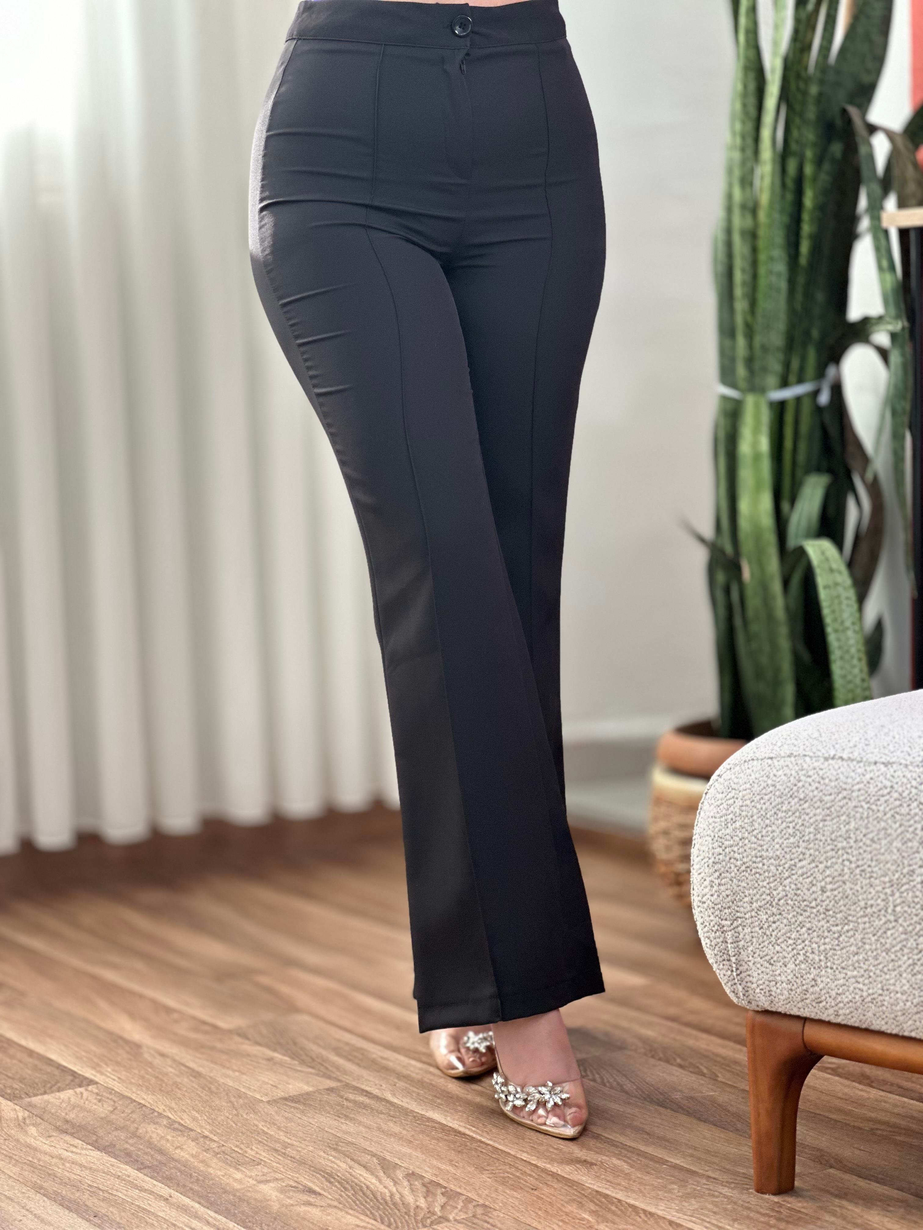 Yüksek Bel Kumaş Pantalon 