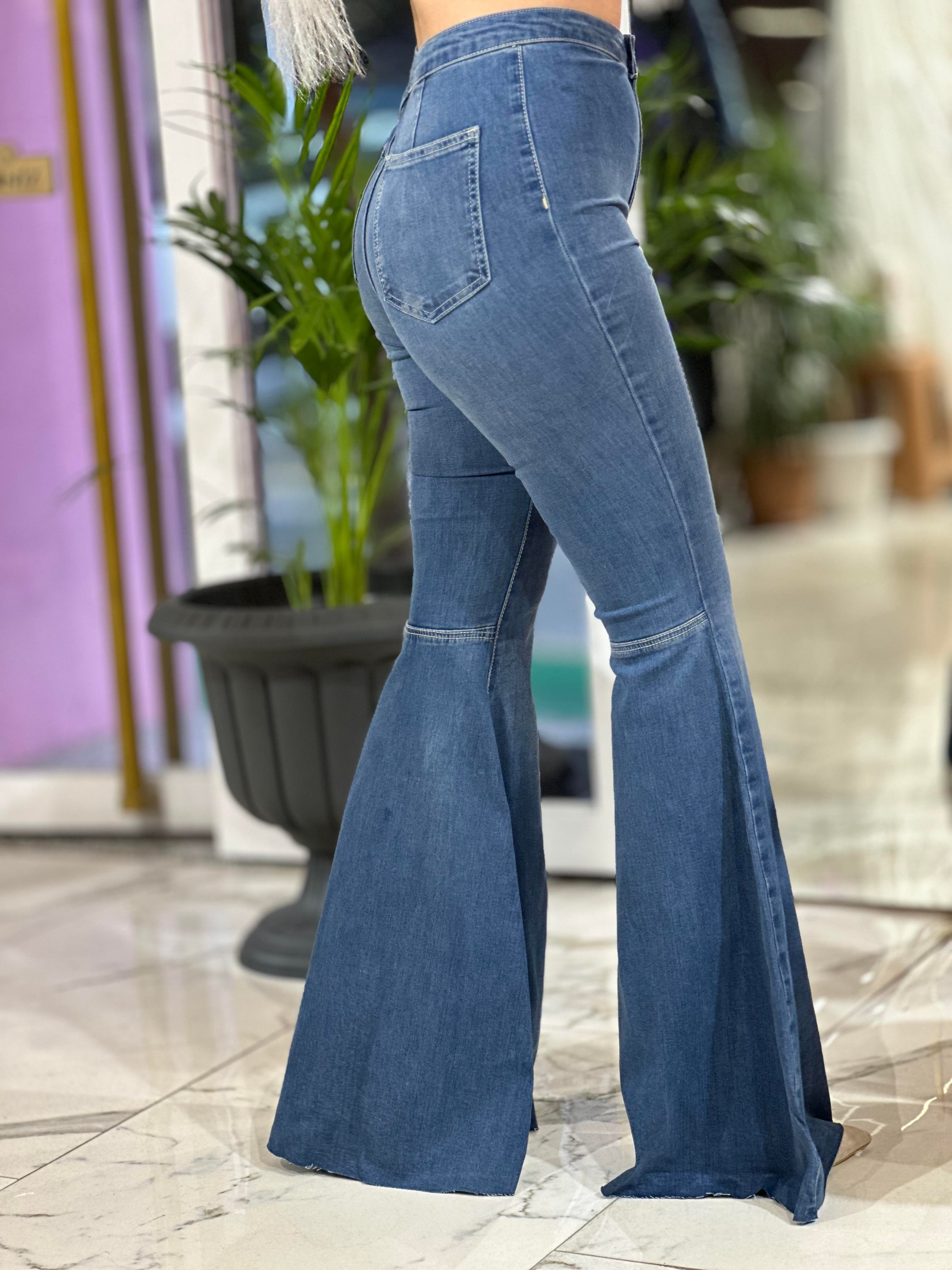 Yüksek Bel Paça İspanyol Jean