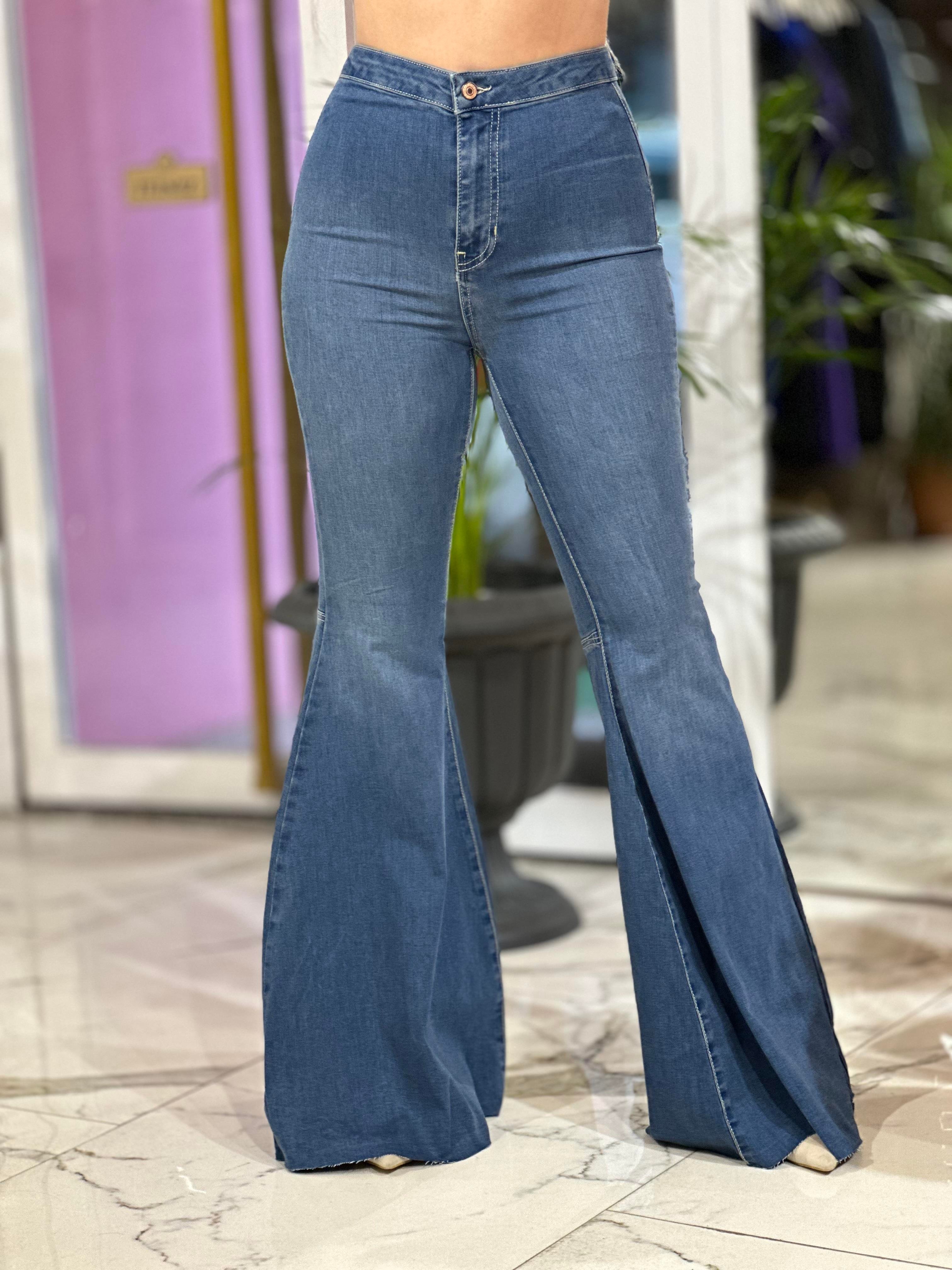 Yüksek Bel Paça İspanyol Jean