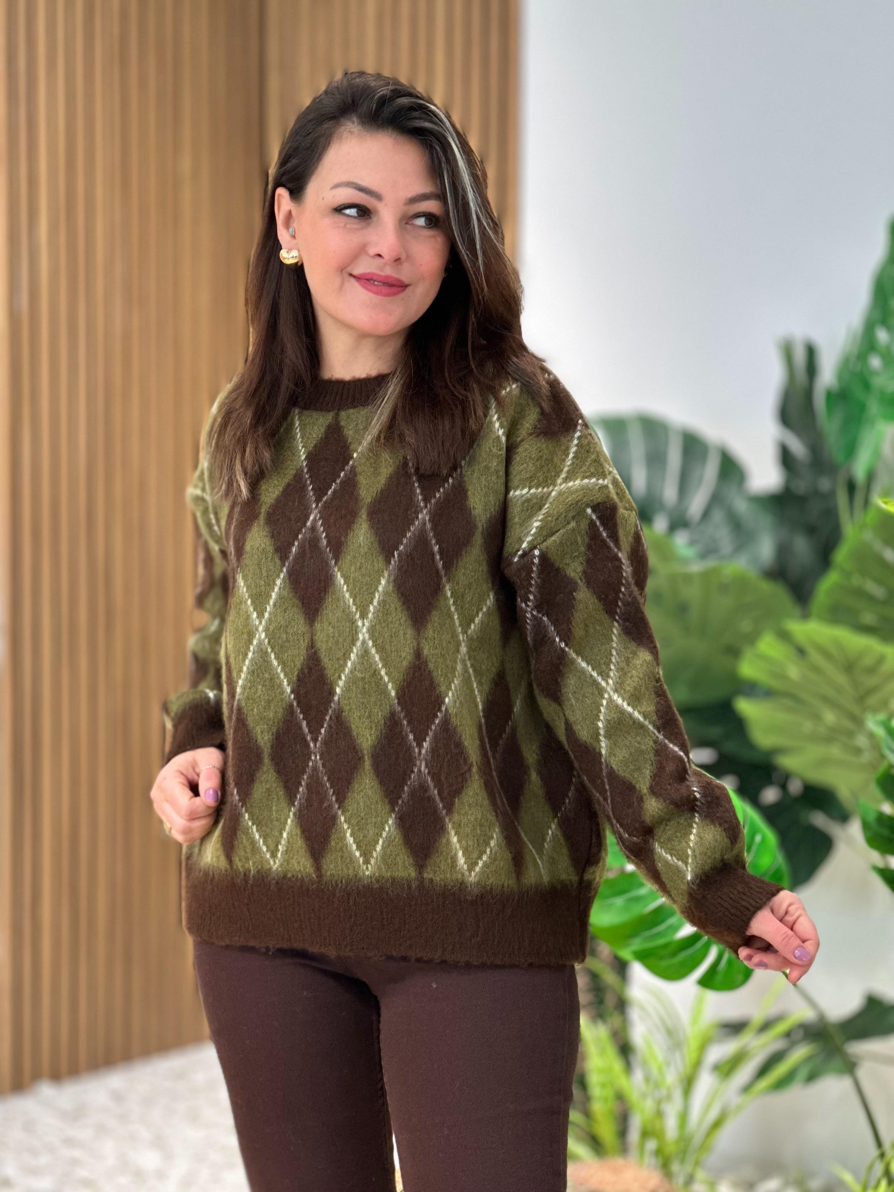 Yumoş Baklava Desen Triko Kazak