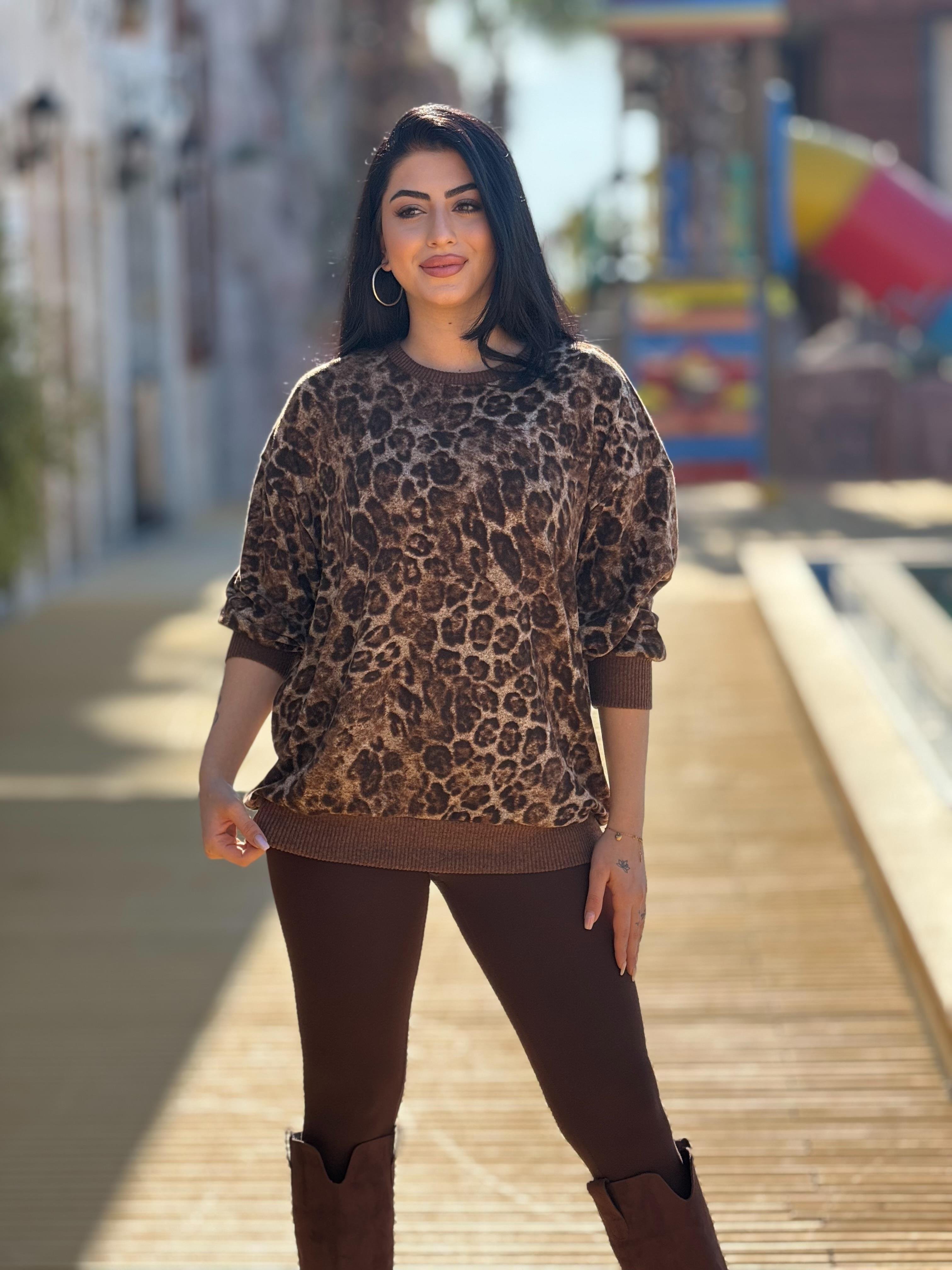 Yumoş Leopar Bluz 