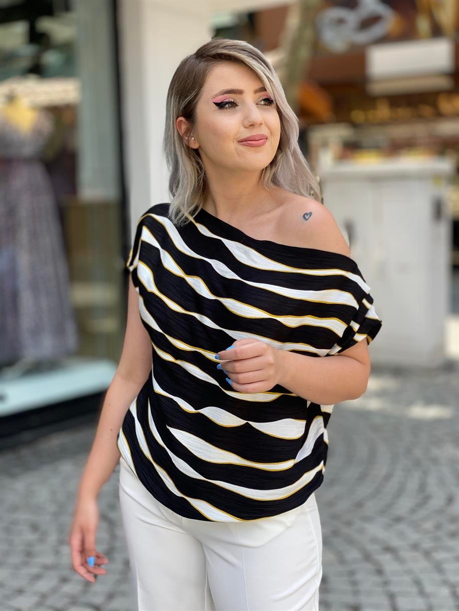 Zebra Desen Degaje Bluz 