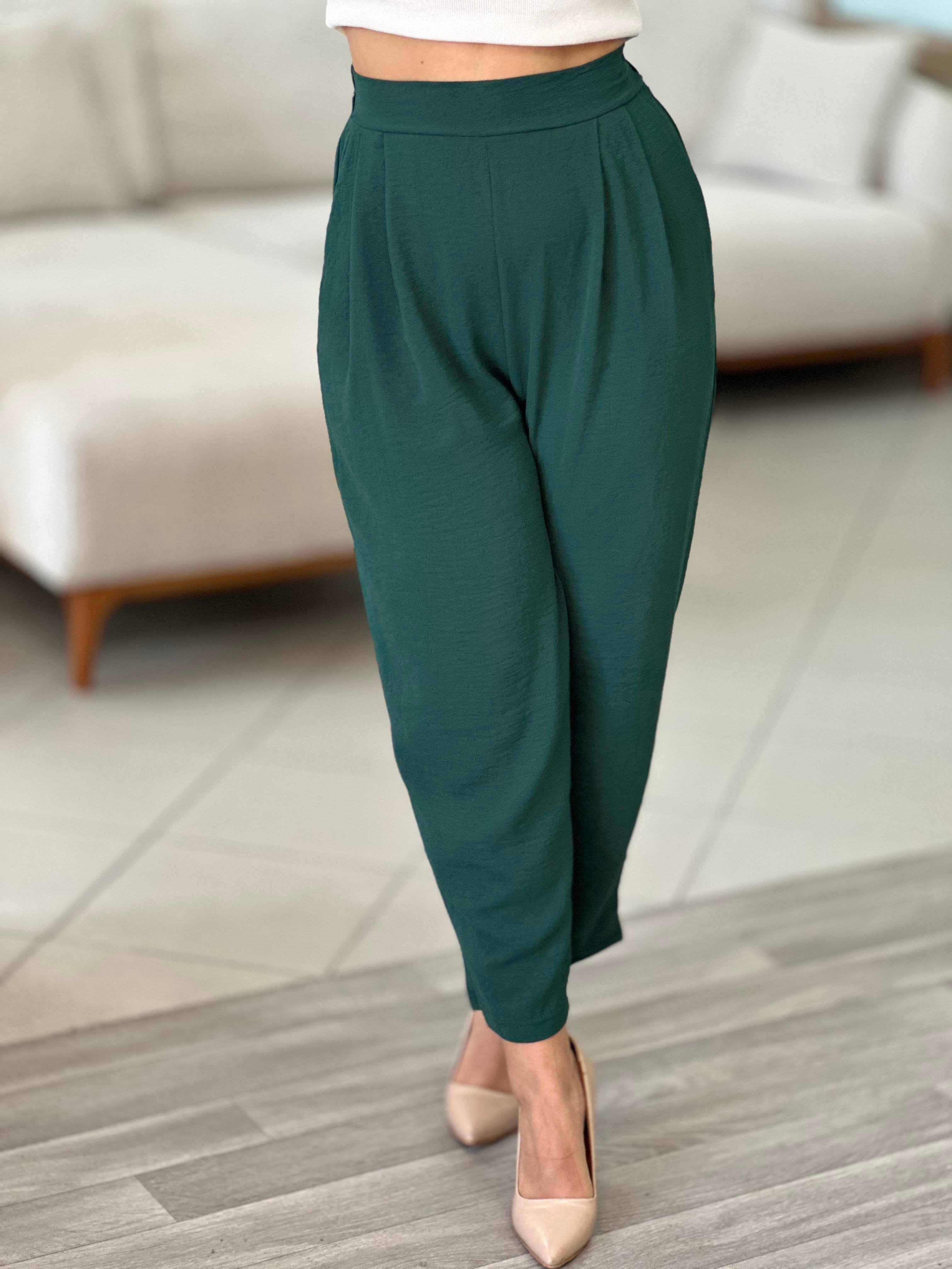ZÜMRÜT YEŞİLİ HAVUÇ PANTALON 