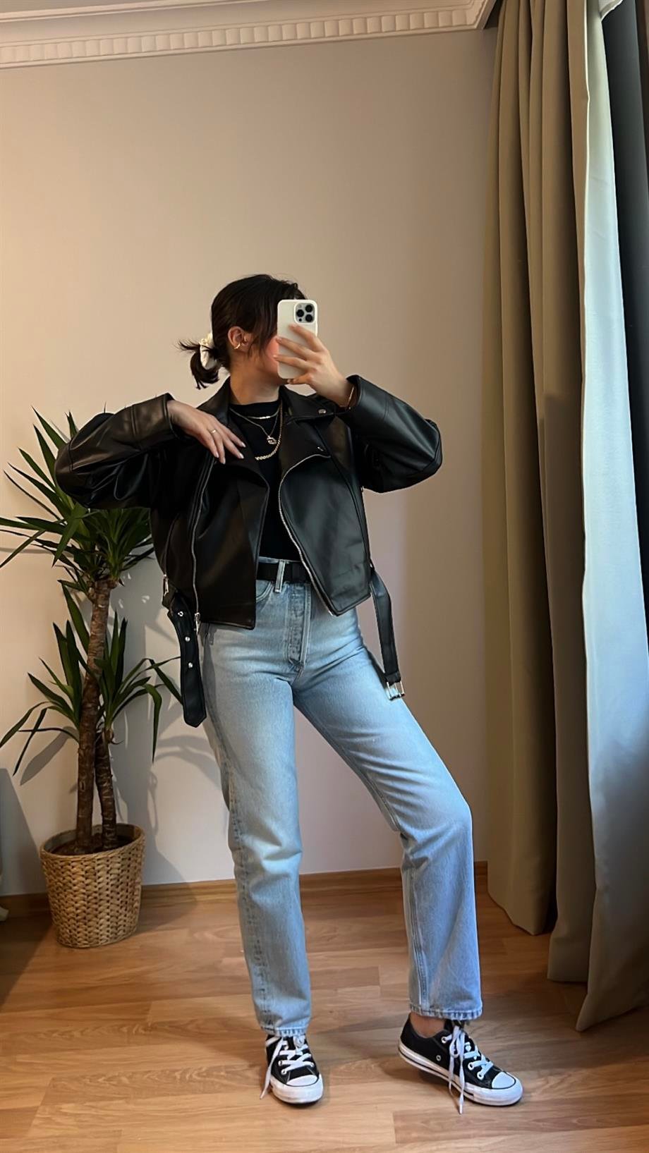 90s SUNİ DERİ CEKET