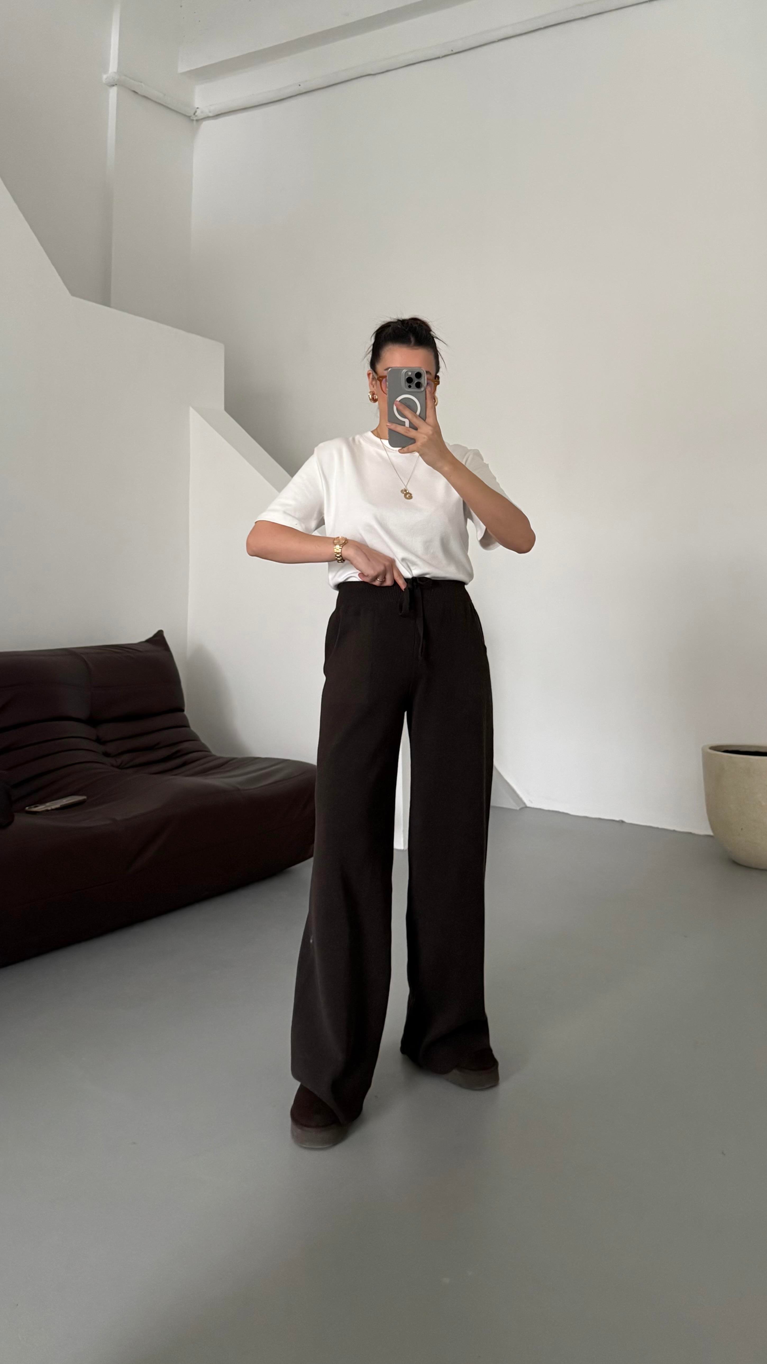 Acı Kahve Çift Fermuar Çelik Örme Takım