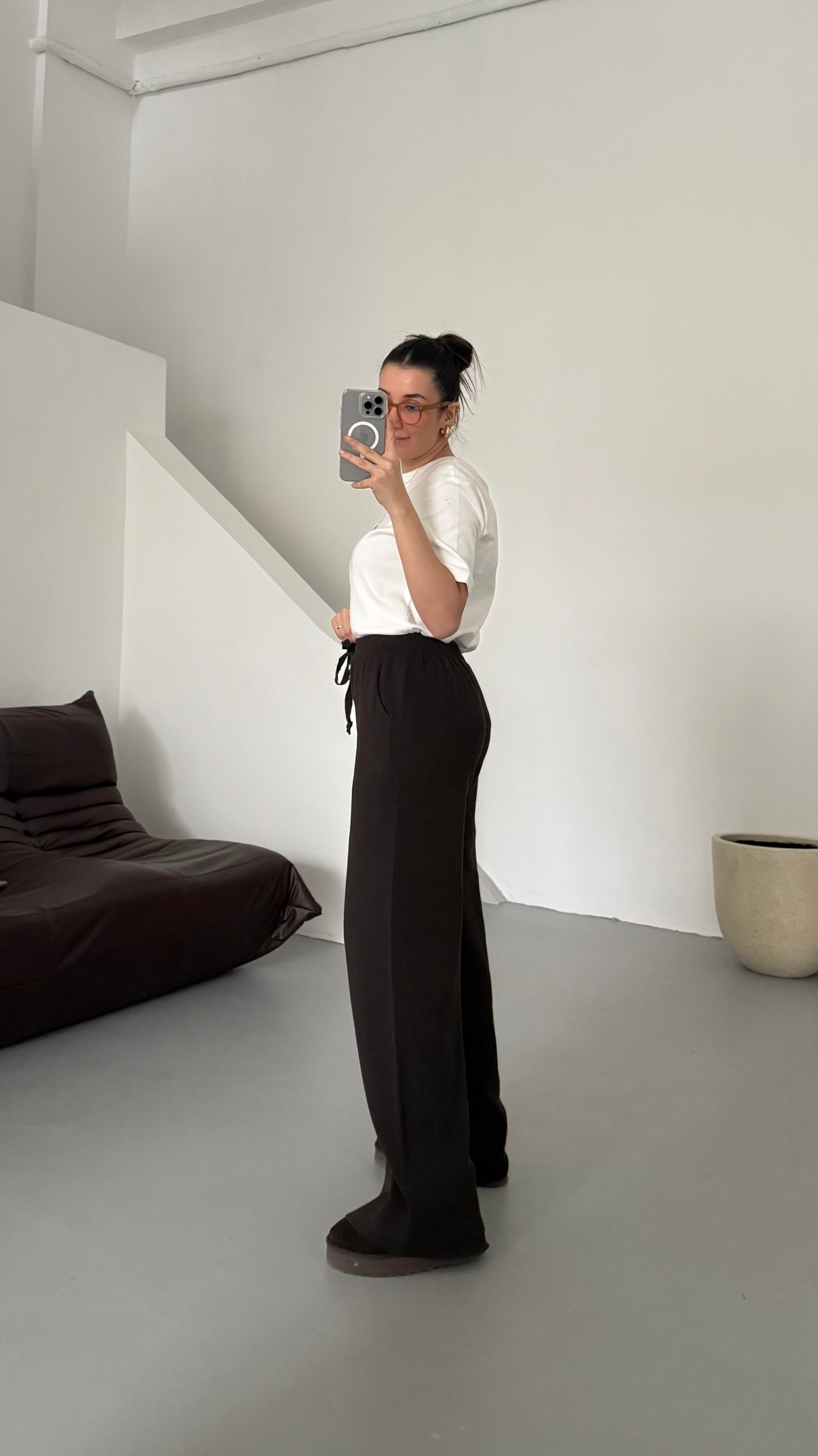 Acı Kahve Çift Fermuar Çelik Örme Takım