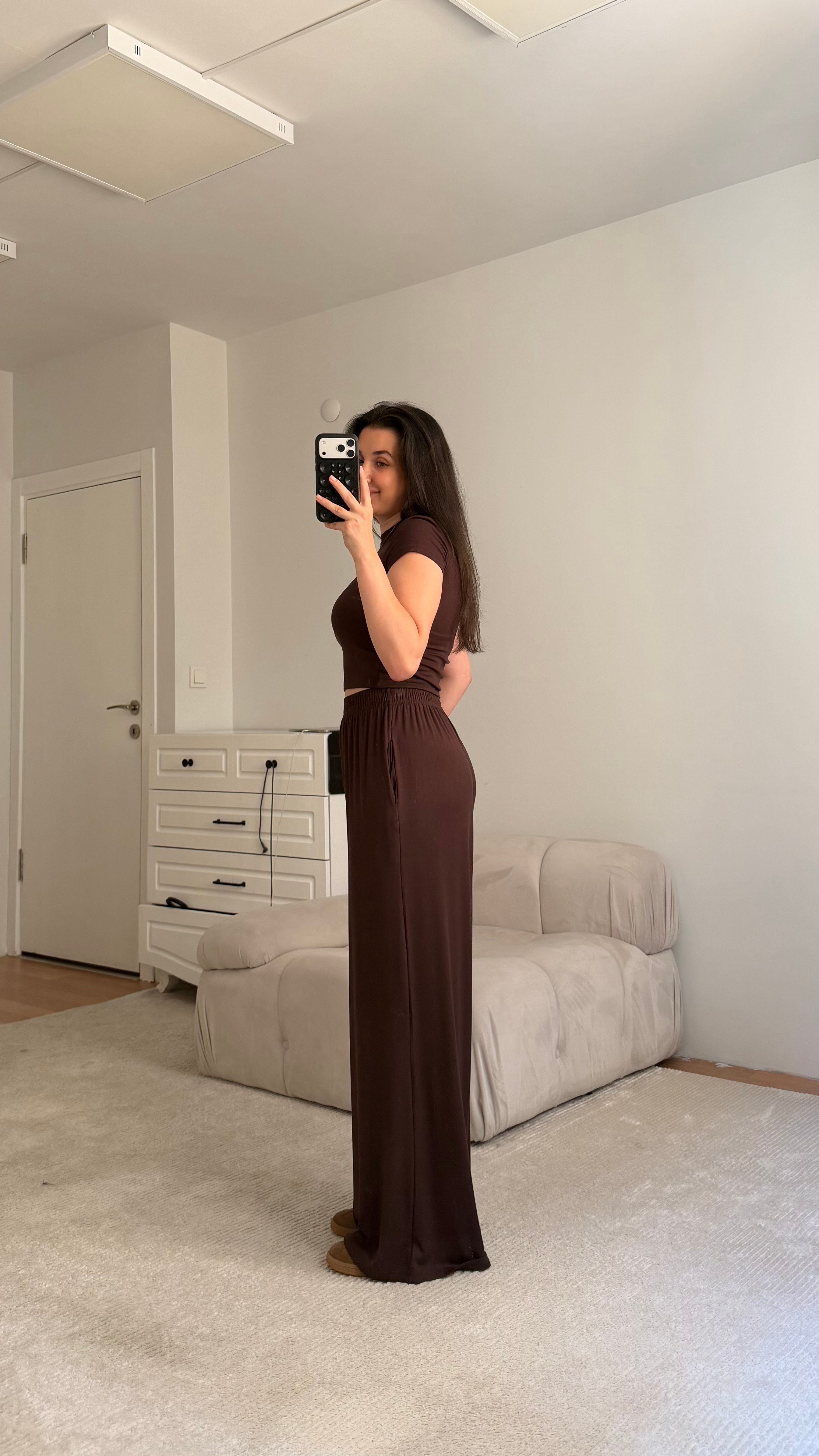 Acı Kahve Pamuklu Penye 3'lü takım