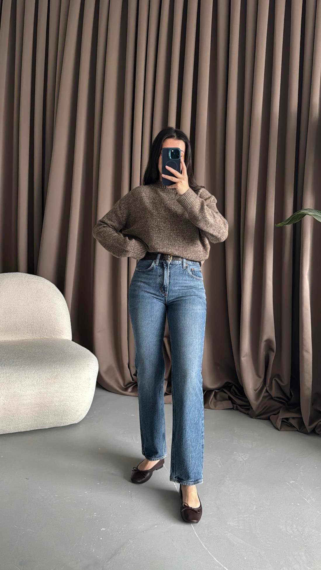 Ade Koyu Mavi Straight Jean