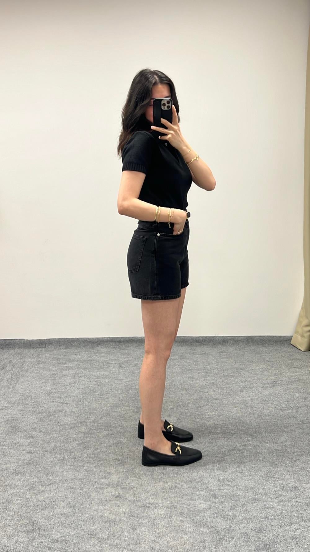 Aket Antrasit Denim Şort