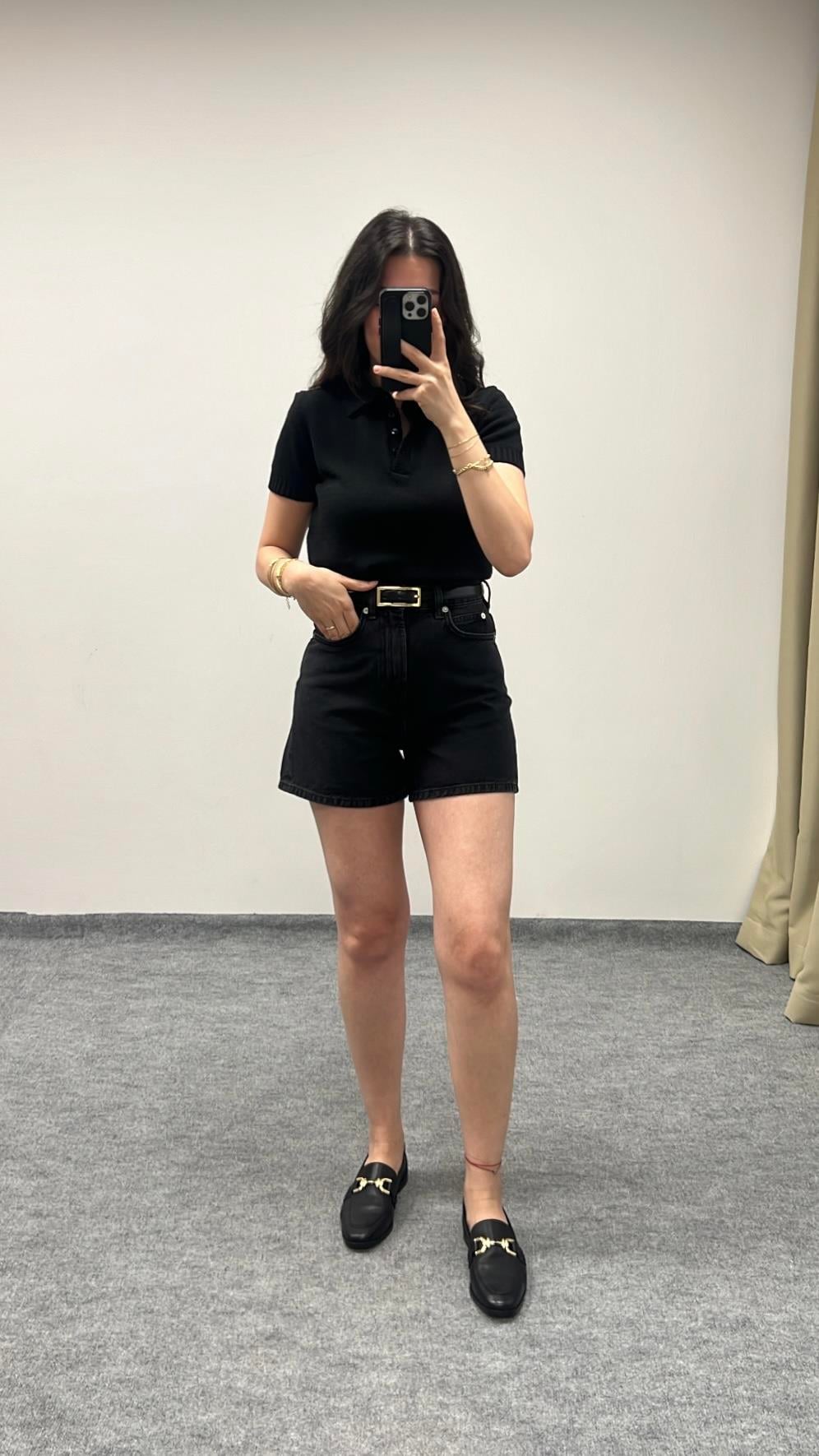 Aket Antrasit Denim Şort