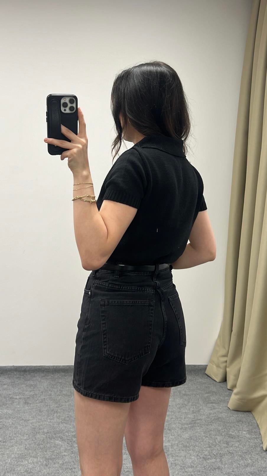 Aket Antrasit Denim Şort