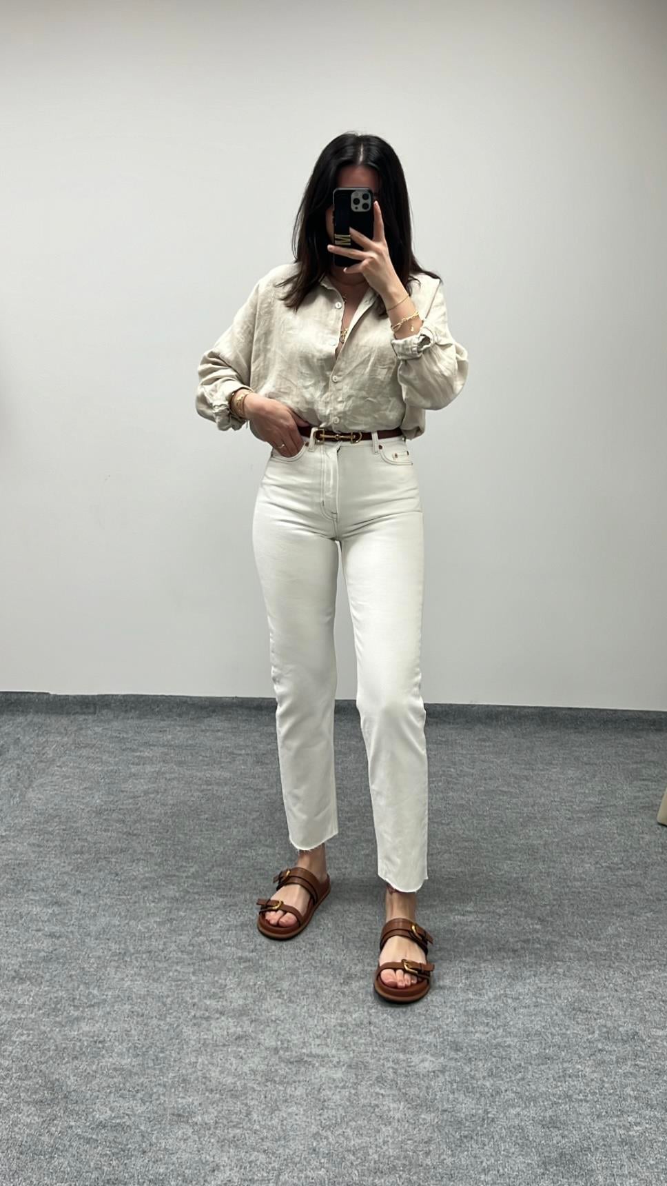 Aket Ekru Slım Straıght Jean