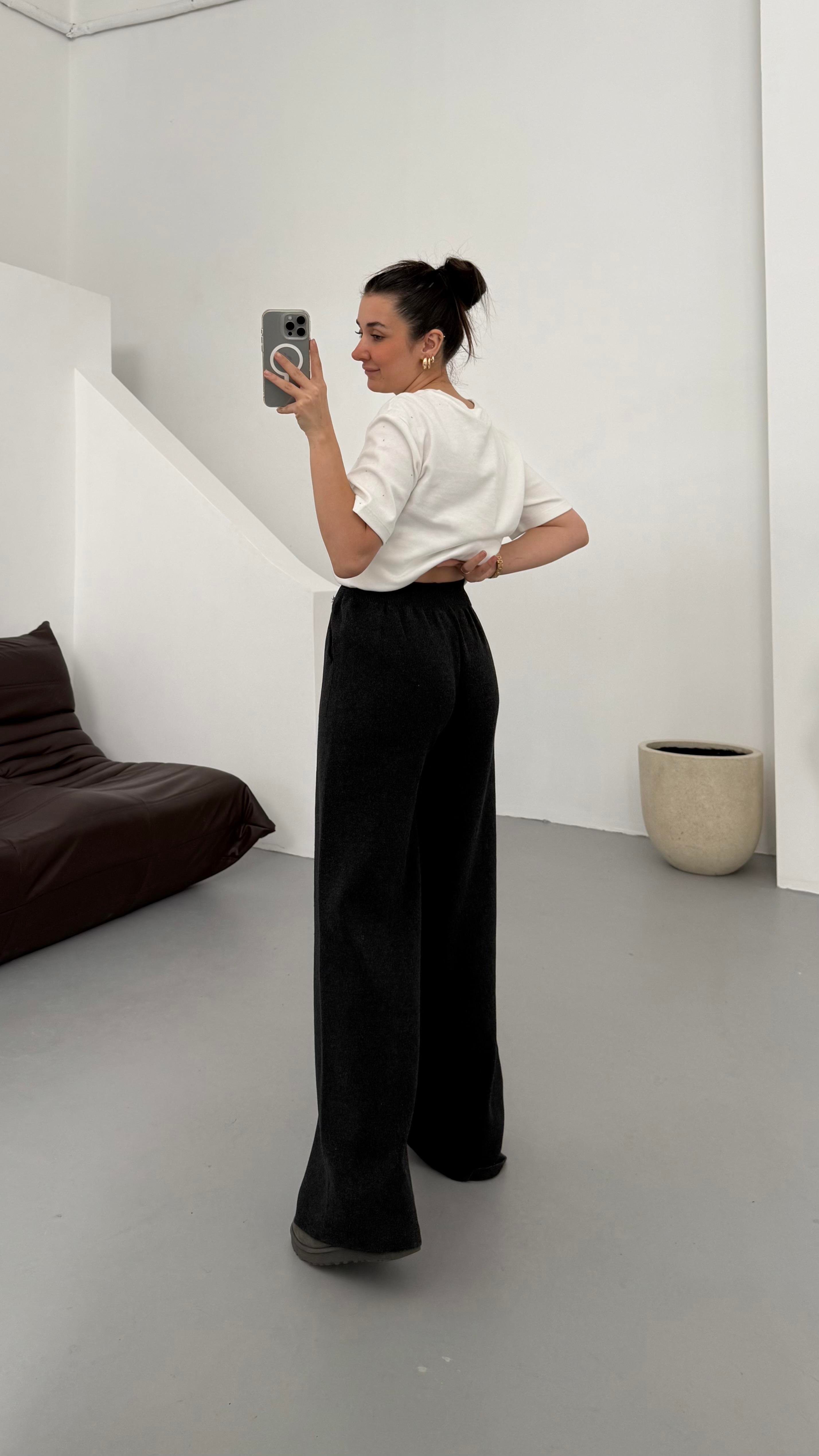 Antrasit Çift Fermuar Çelik Örme Takım