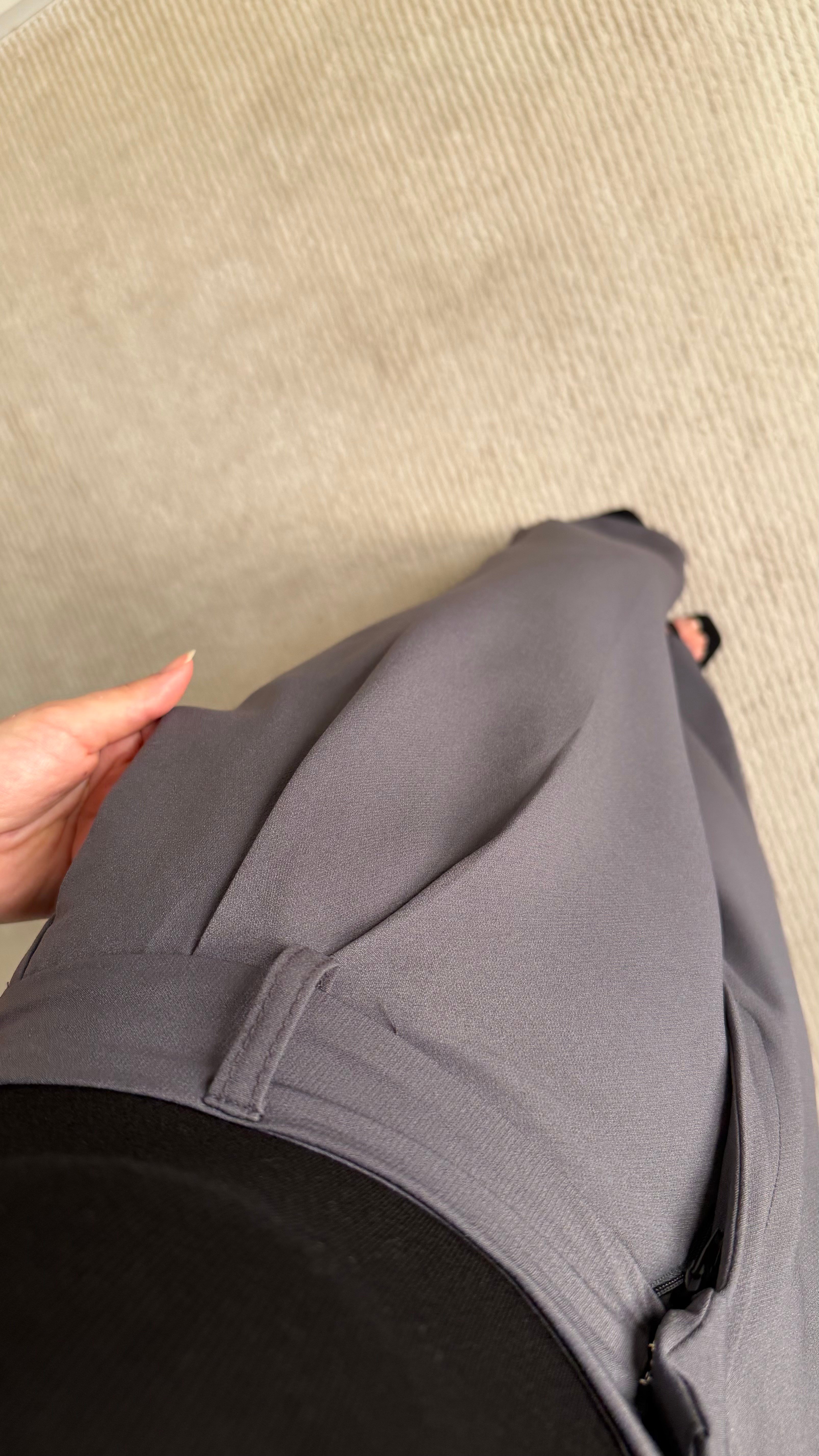 Antrasit Pensli Düz Kesim Kumaş Pantolon