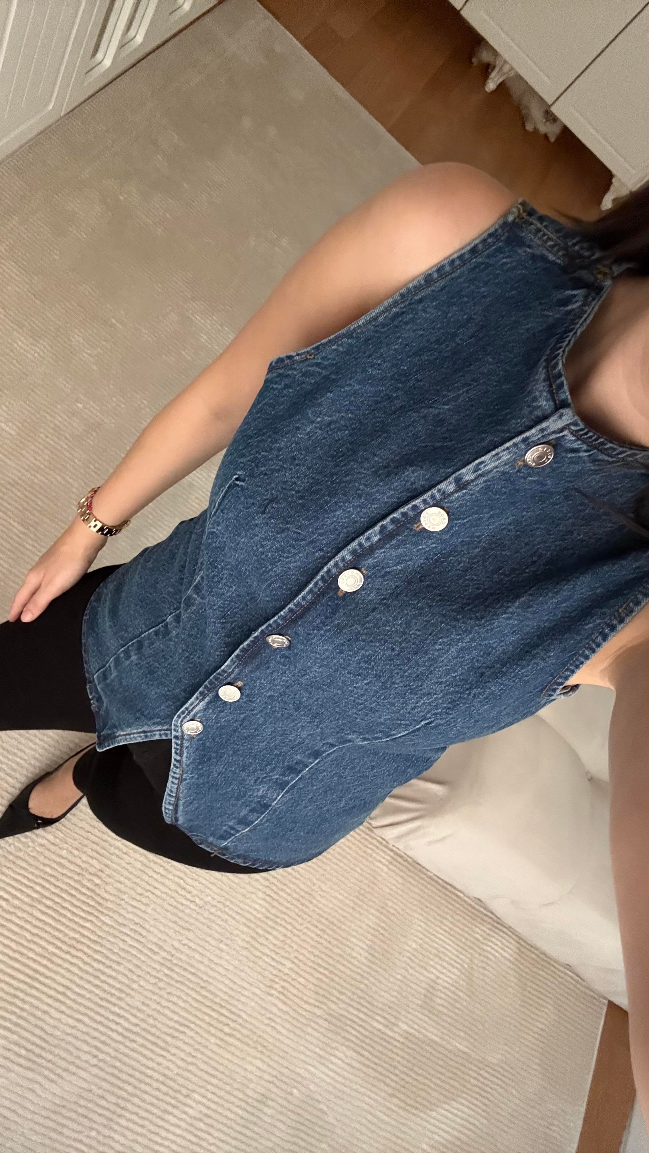 As Koyu Mavi Denim Yelek