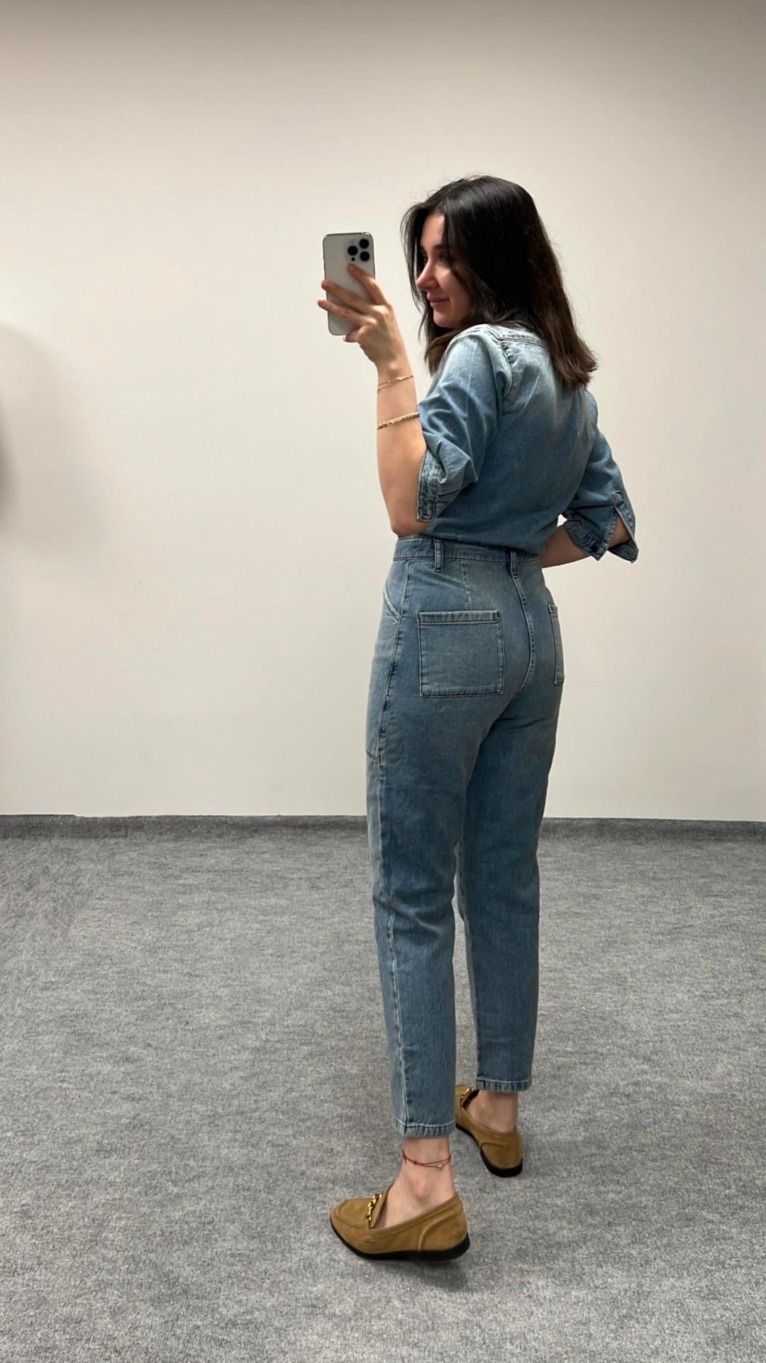 BAHS MAVİ DENIM TULUM