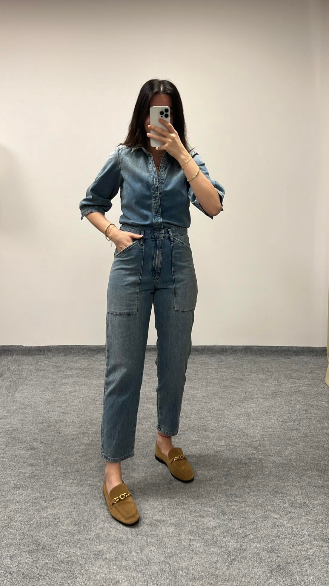 BAHS MAVİ DENIM TULUM