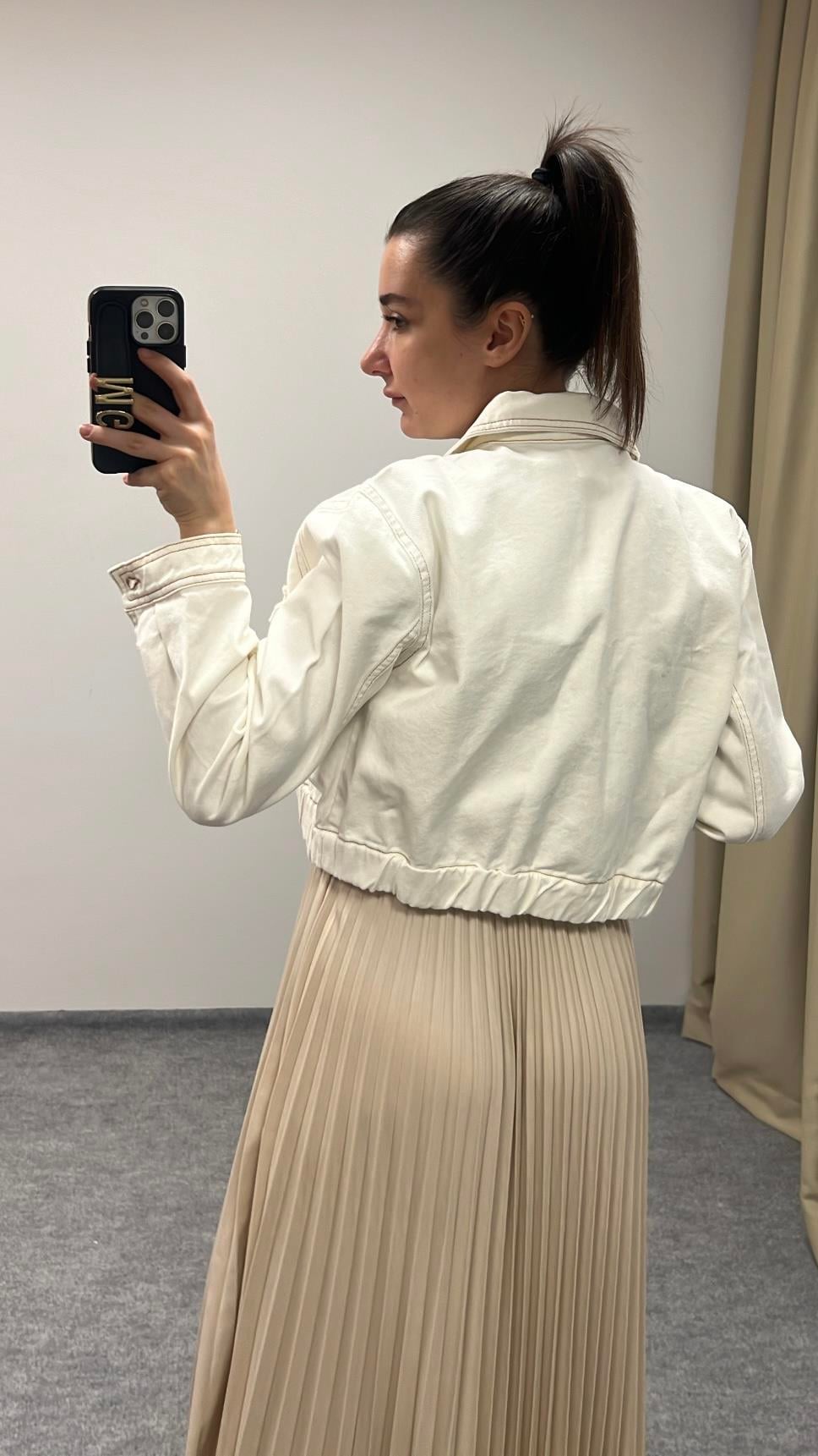 BAL EKRU DENİM CEKET