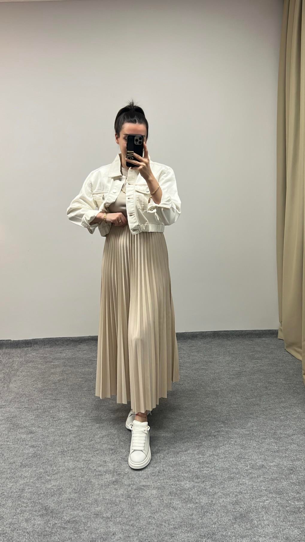 BAL EKRU DENİM CEKET