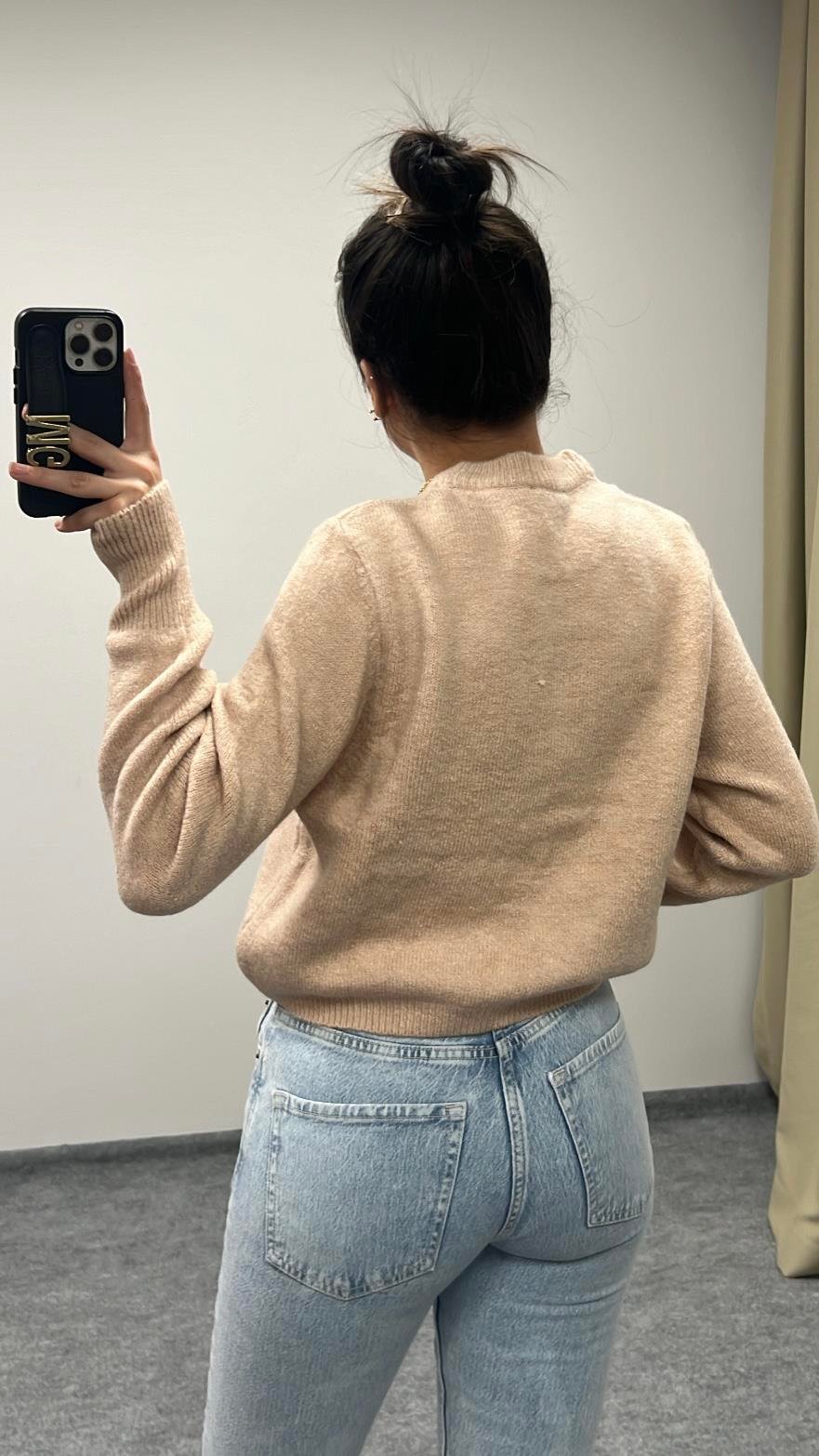 BASIC GÜL KURUSU YÜNLÜ KAZAK