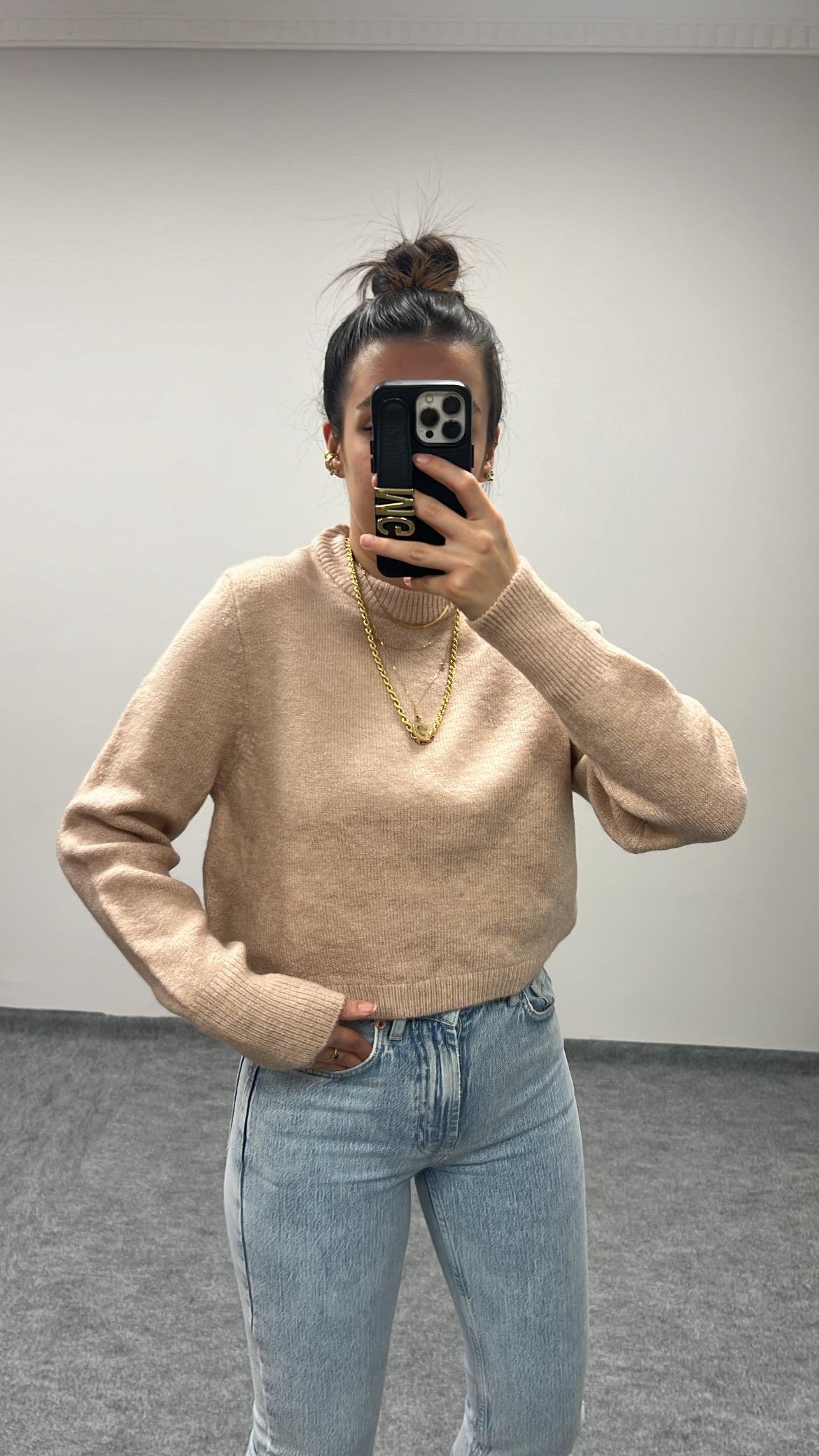 BASIC GÜL KURUSU YÜNLÜ KAZAK