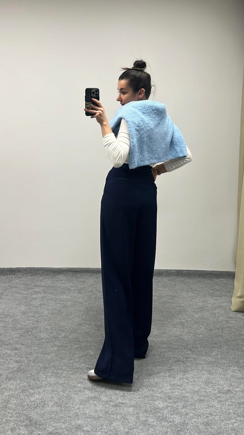 BASIC MAVİ YÜNLÜ KAZAK