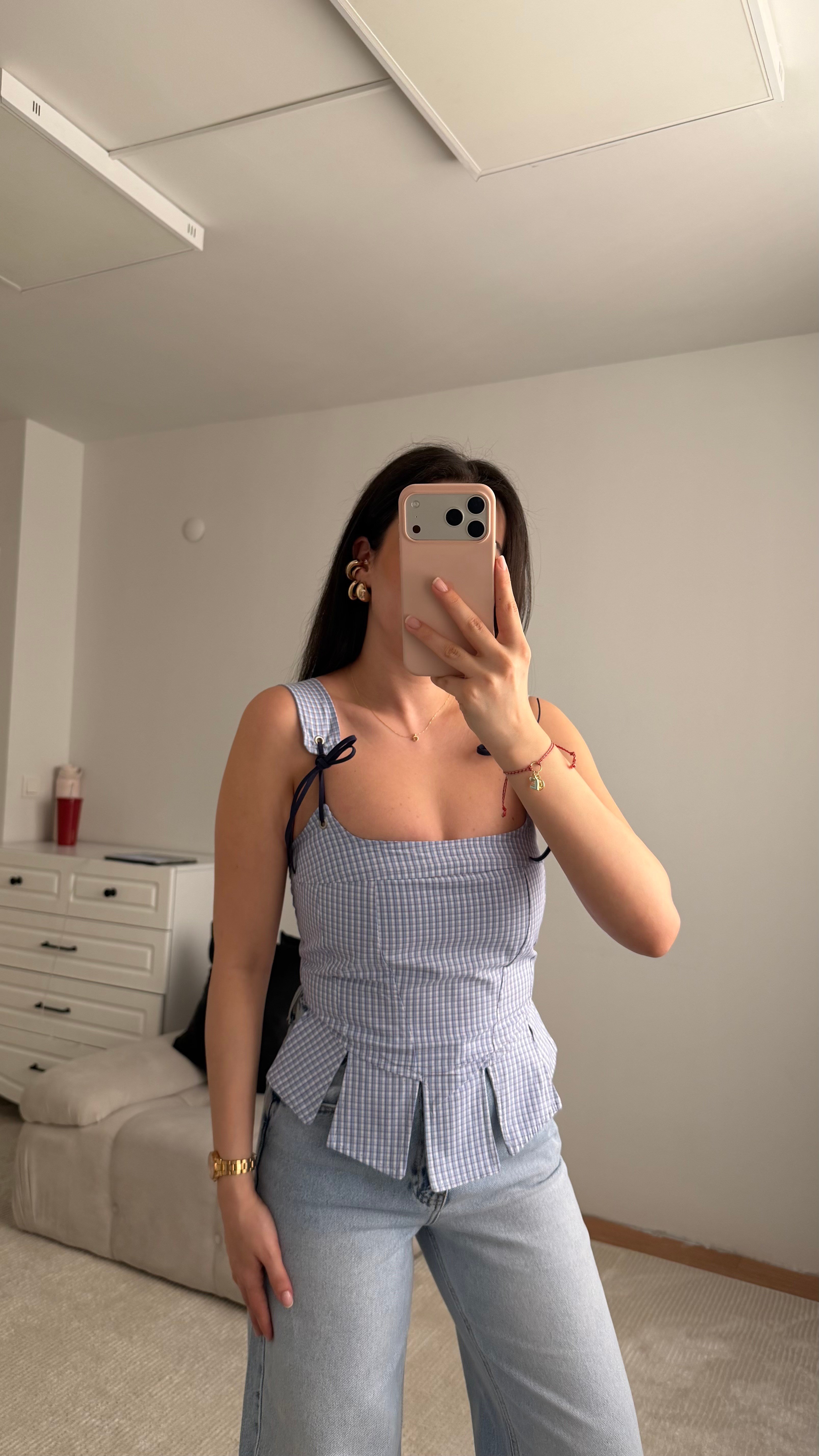 Bebe Mavi Peplum Pötikare Korse