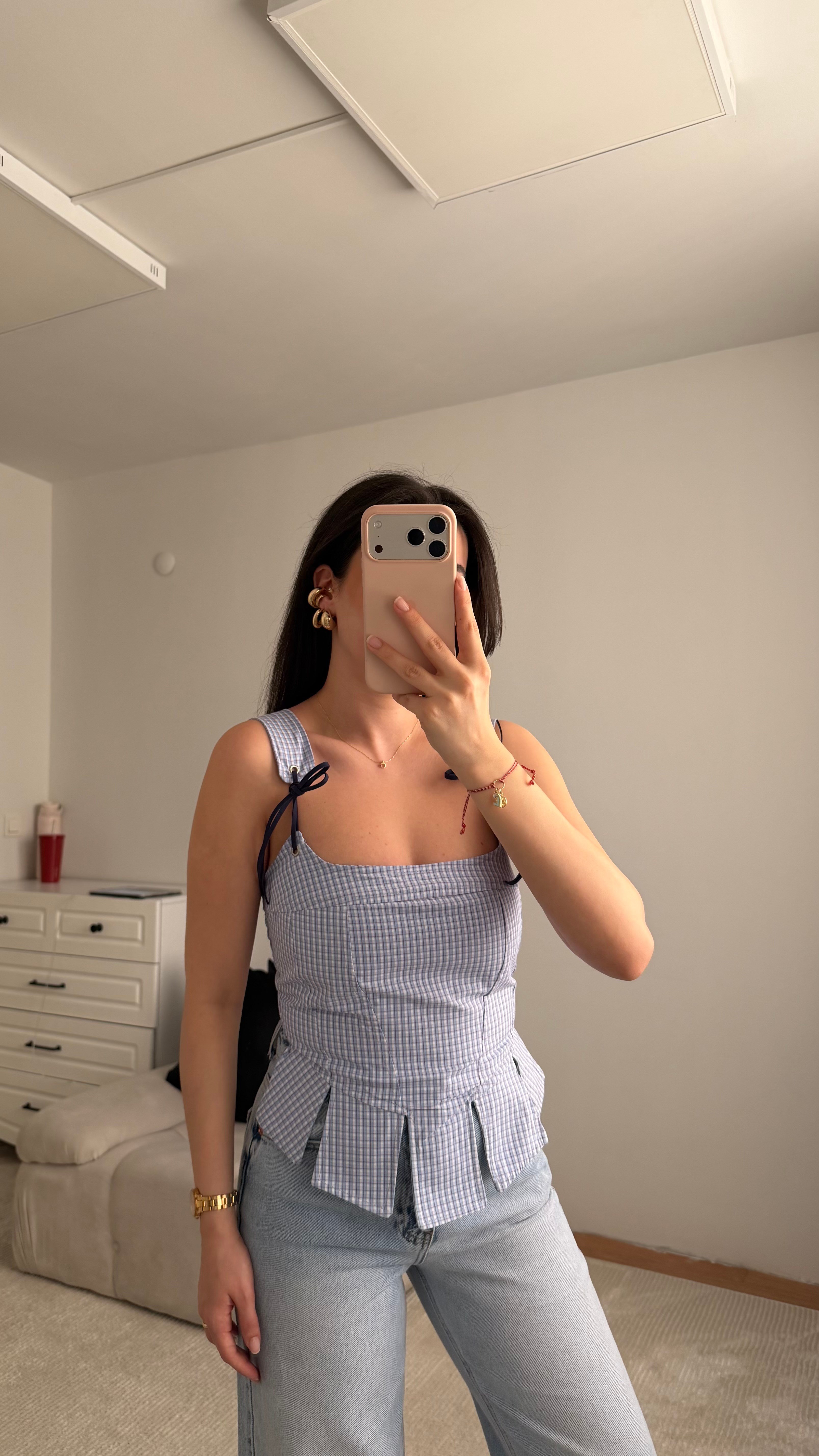Bebe Mavi Peplum Pötikare Korse