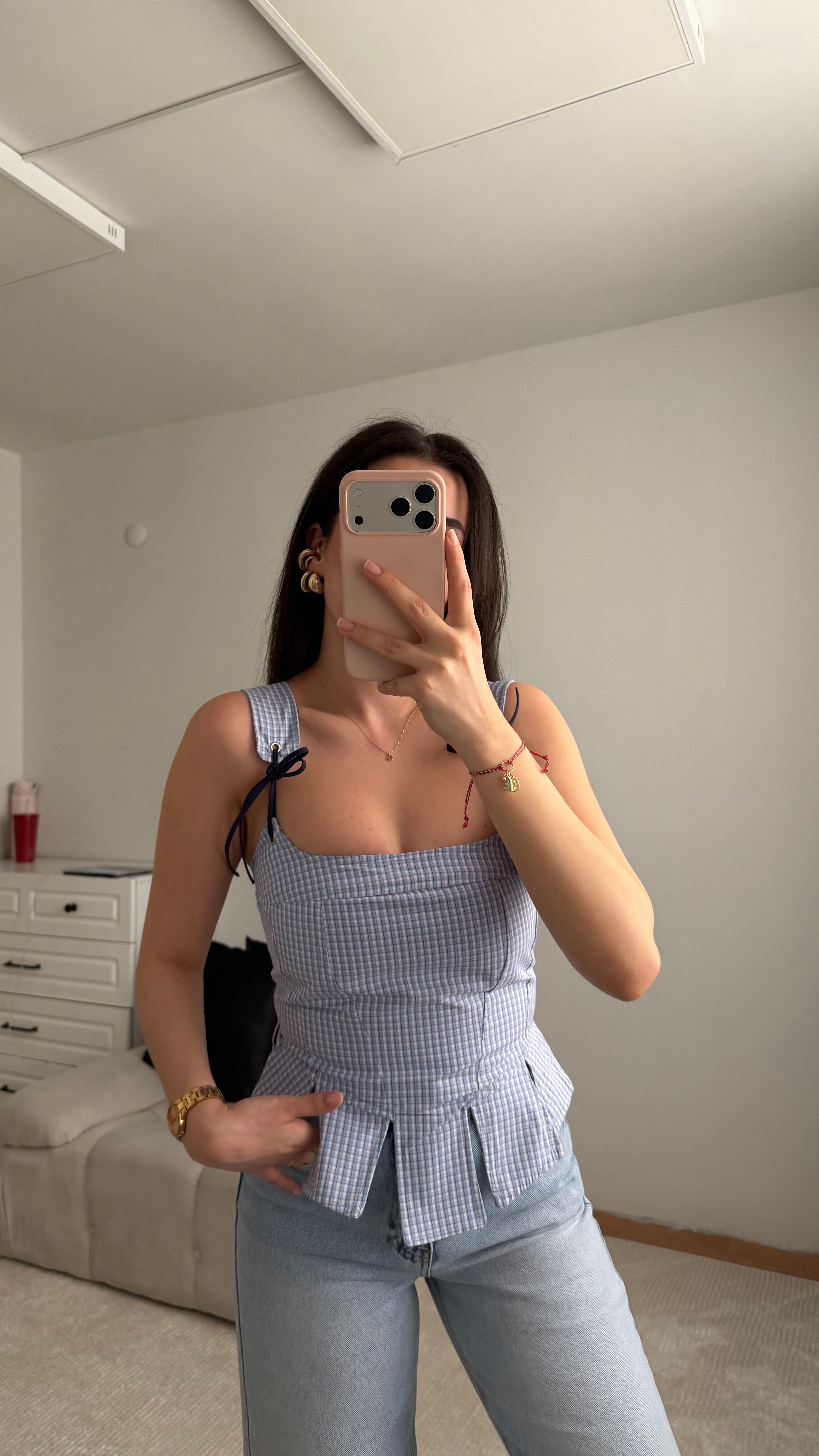 Bebe Mavi Peplum Pötikare Korse