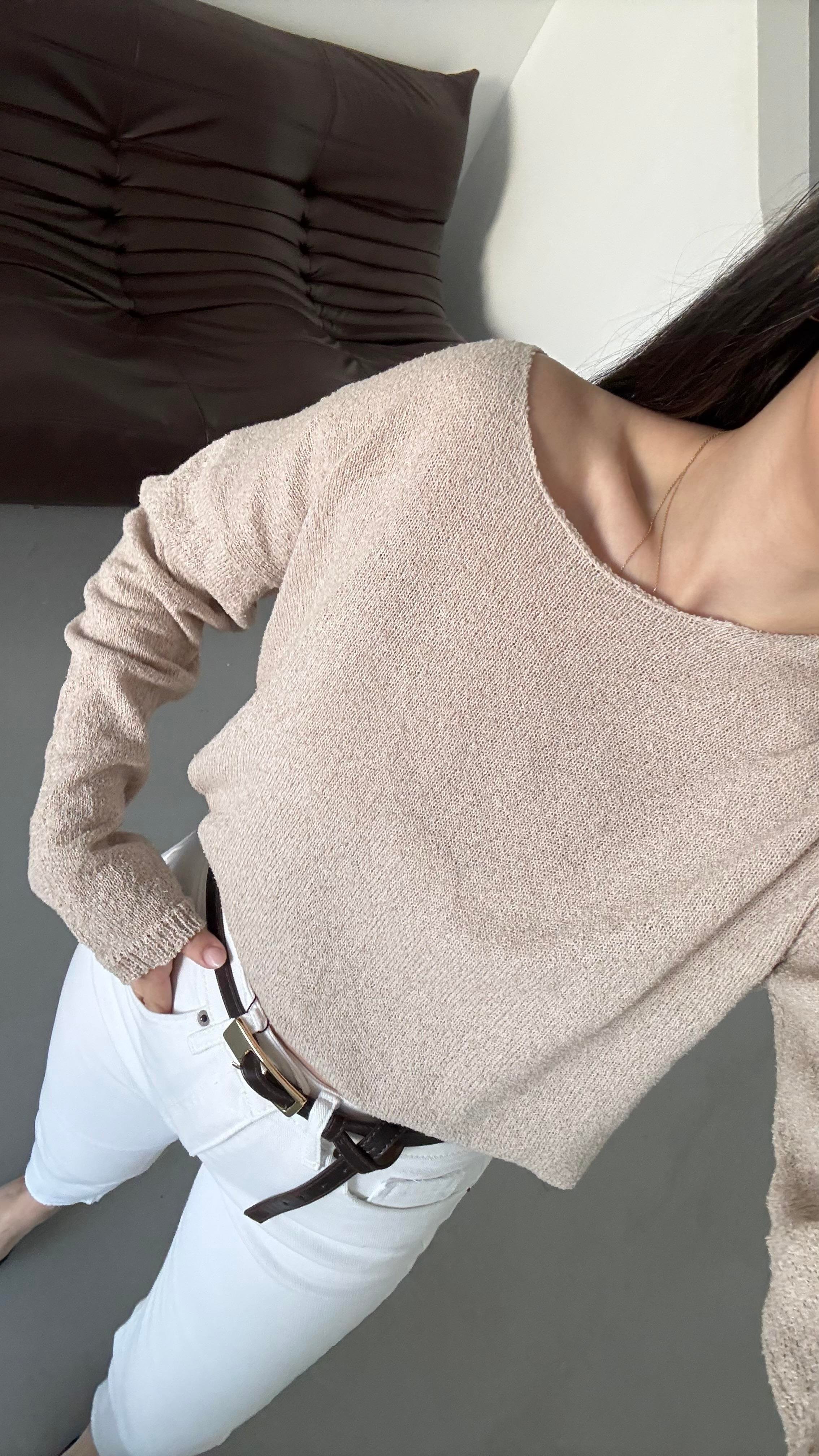 Bej Mevsimik Merserize Triko 