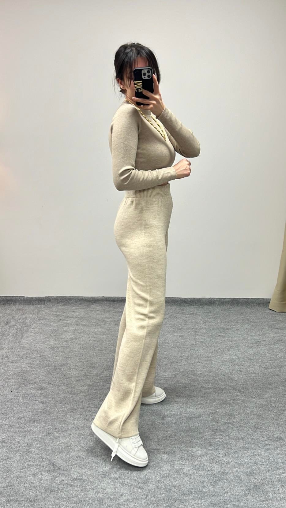 BEJ SIK ÖRME TRİKO PANTOLON