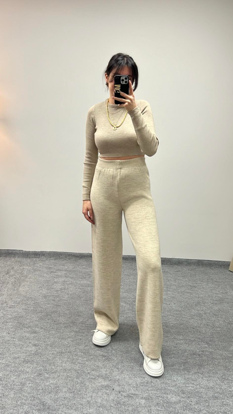 BEJ SIK ÖRME TRİKO PANTOLON