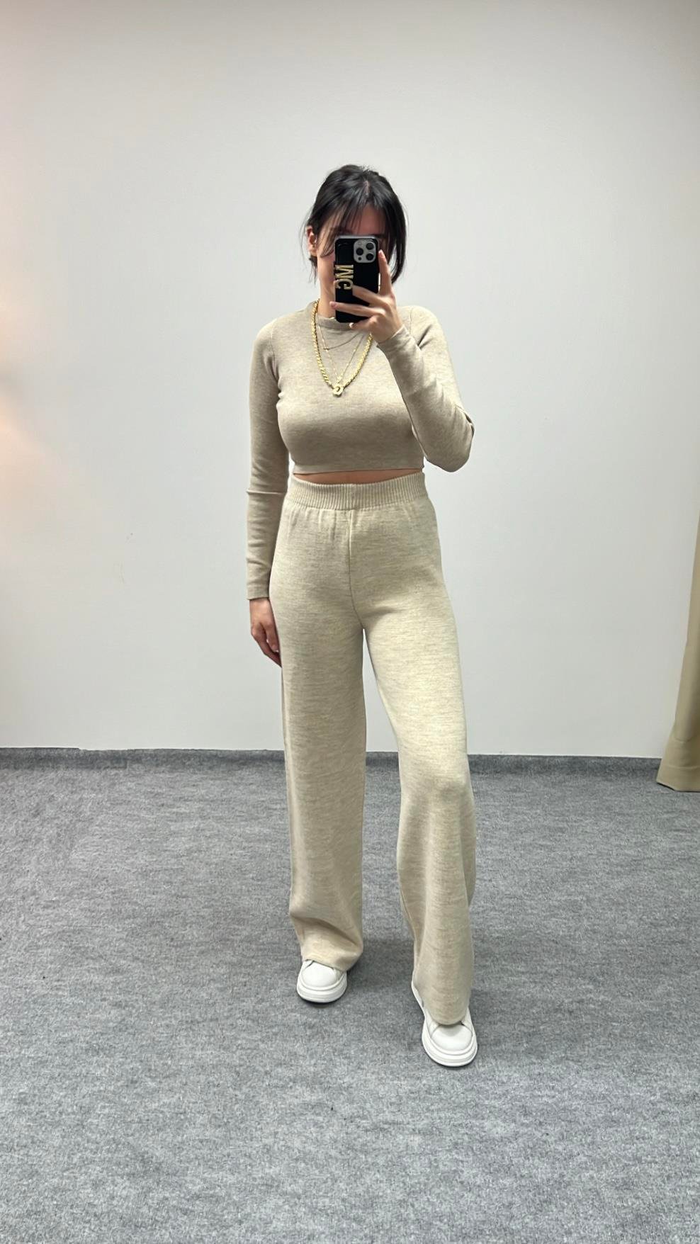 BEJ SIK ÖRME TRİKO PANTOLON