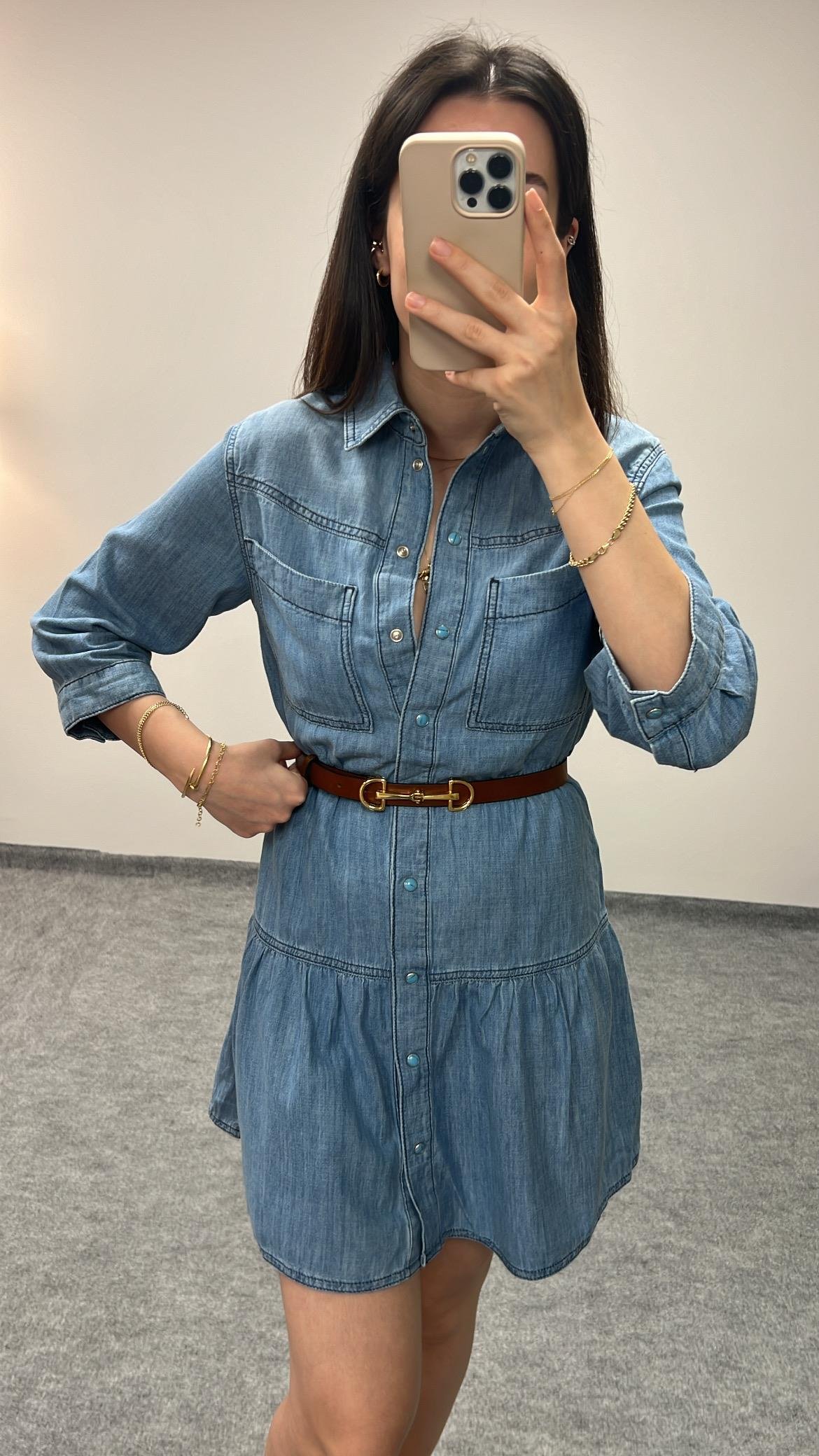 B&H MAVİ DENİM ELBİSE