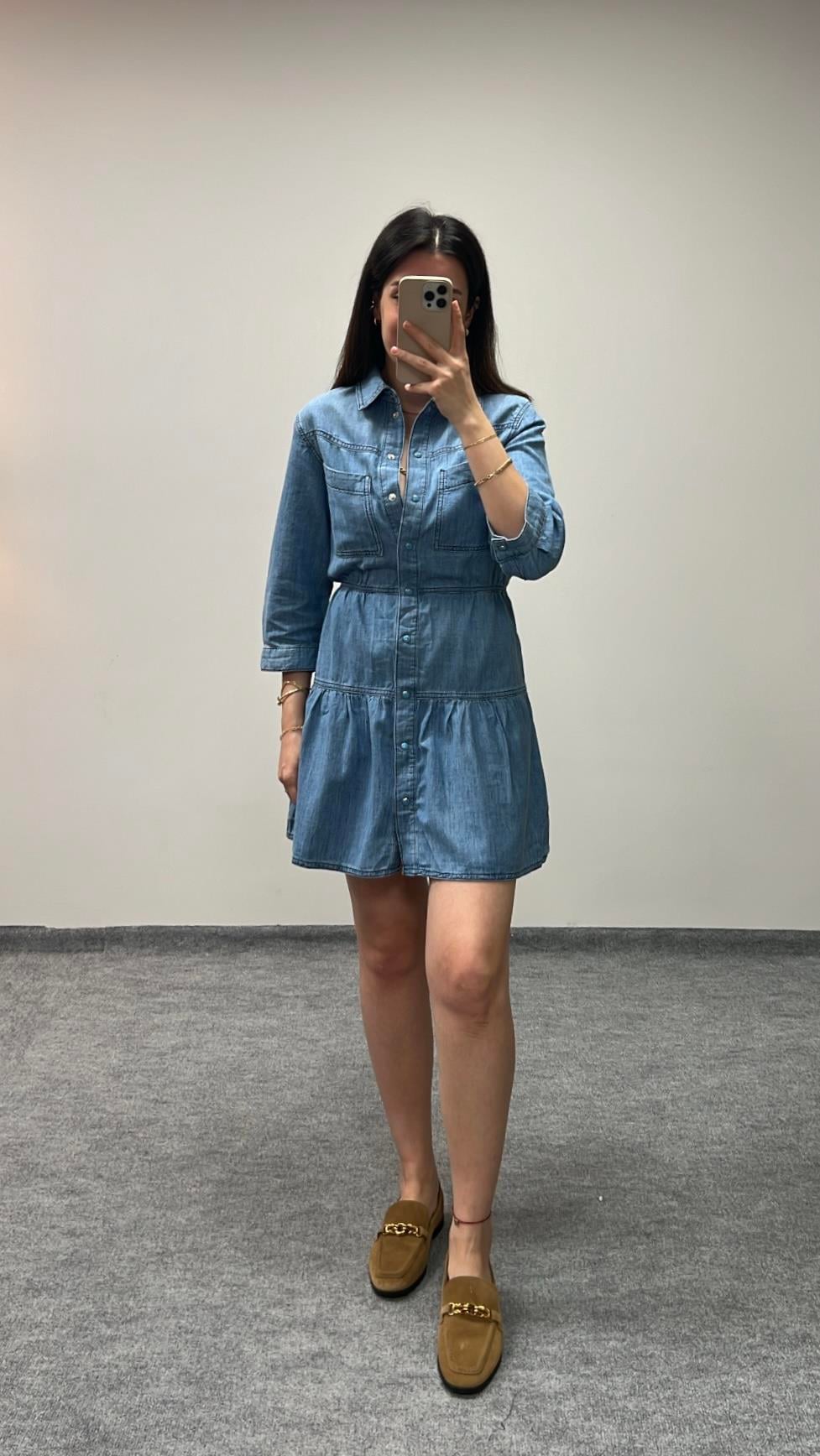 B&H MAVİ DENİM ELBİSE