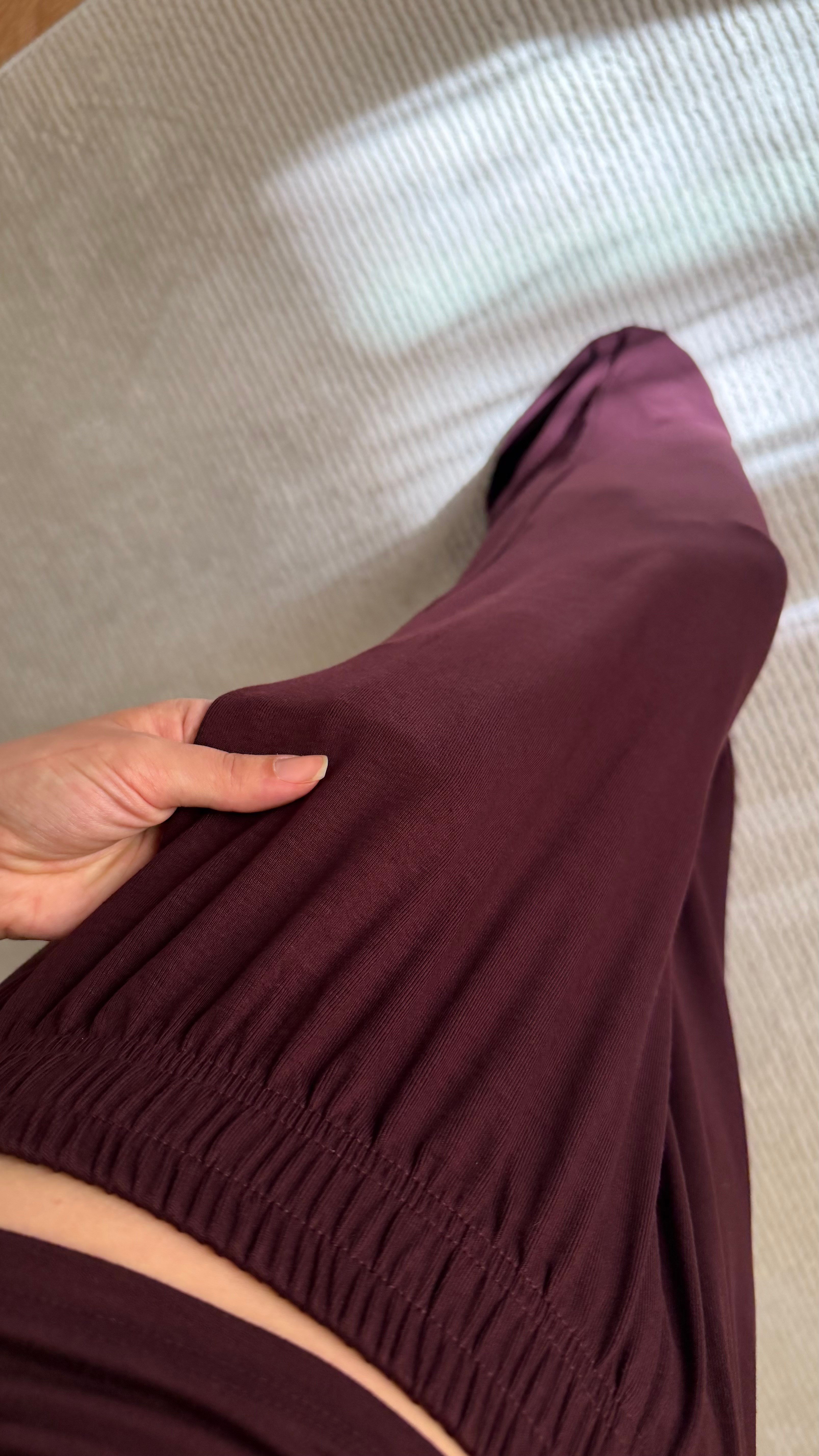 Bordo Pamuklu Penye 3'lü takım