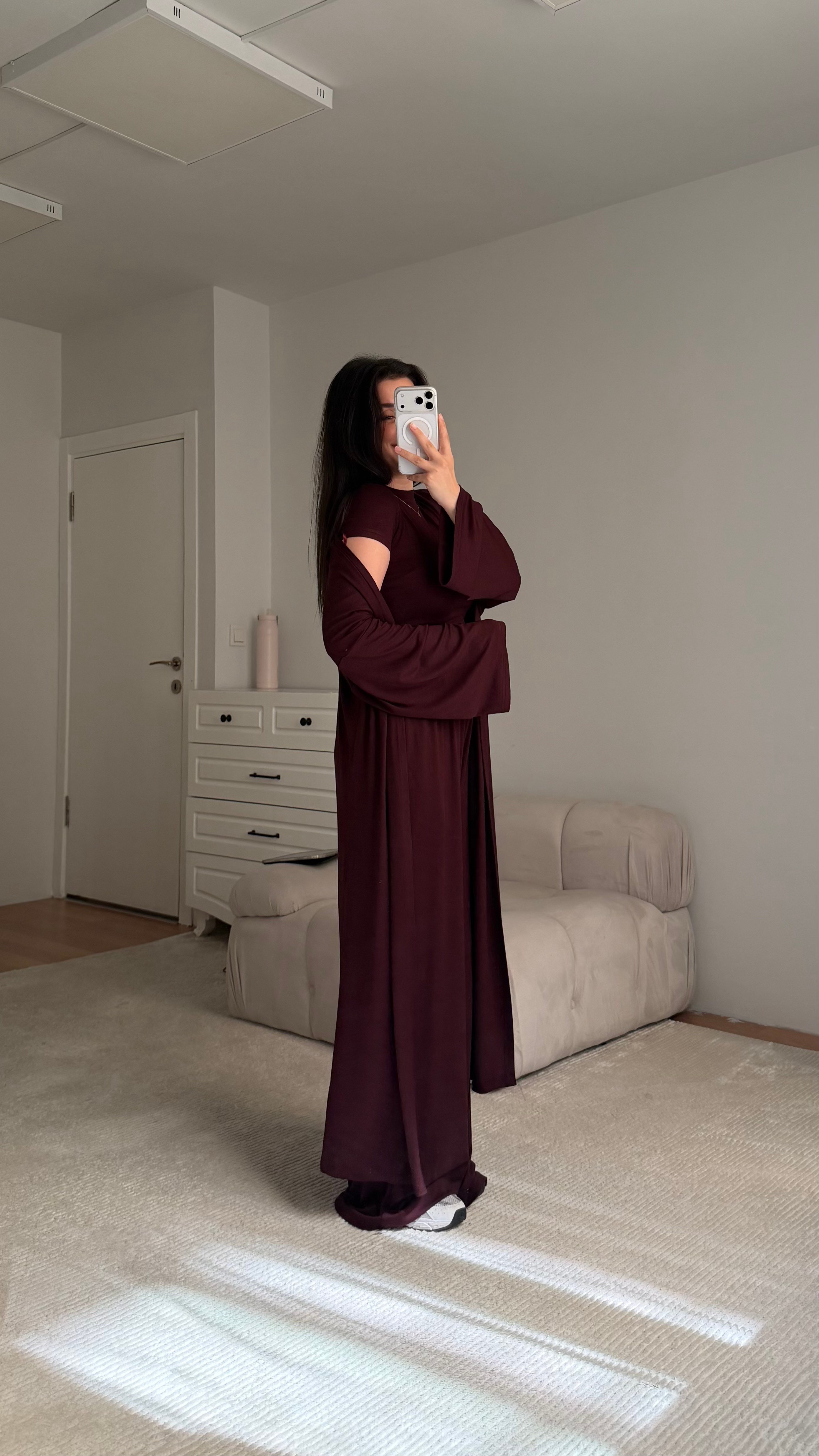 Bordo Pamuklu Penye 3'lü takım