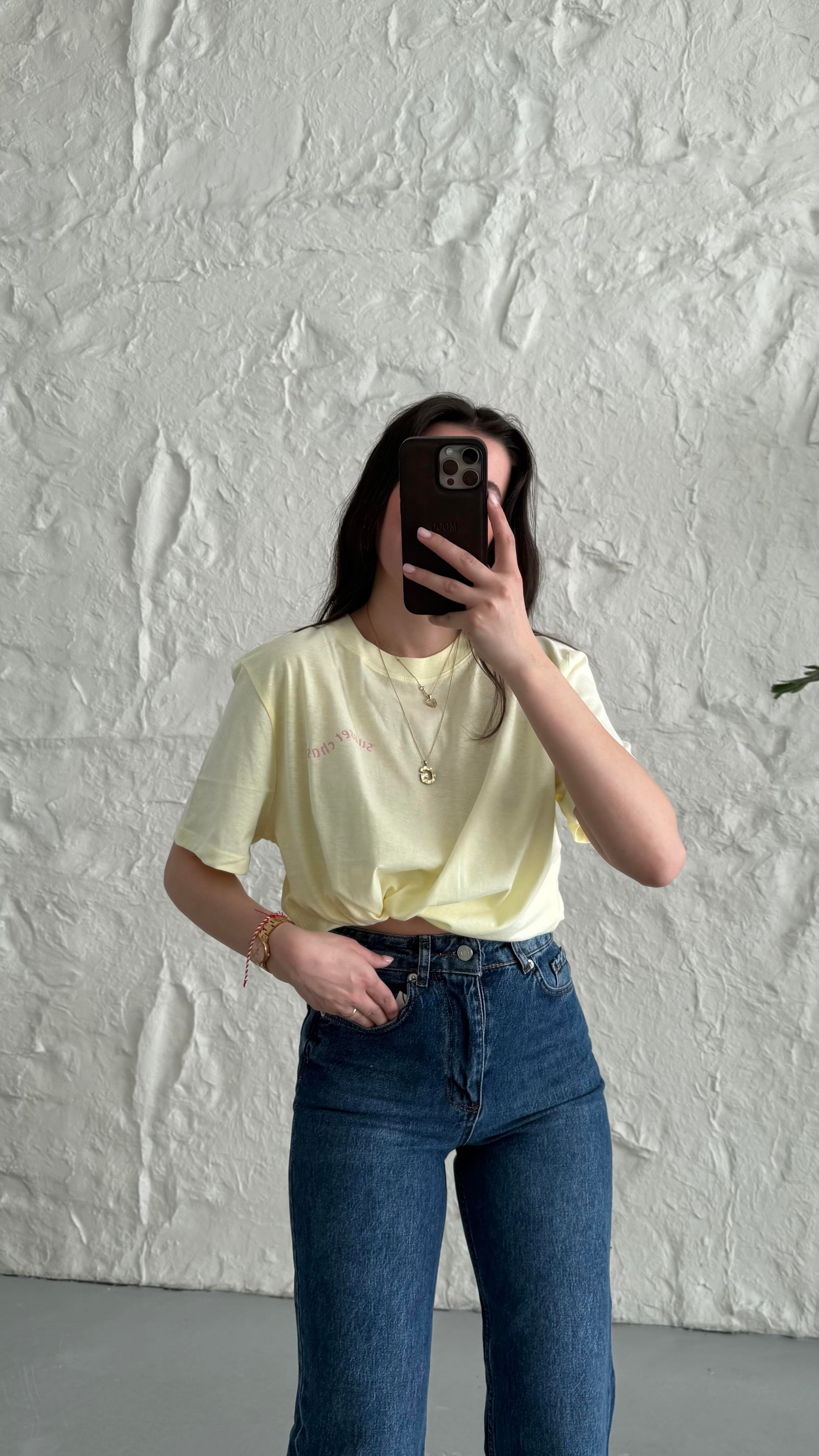 Butter Yellow Basıc Tişört 